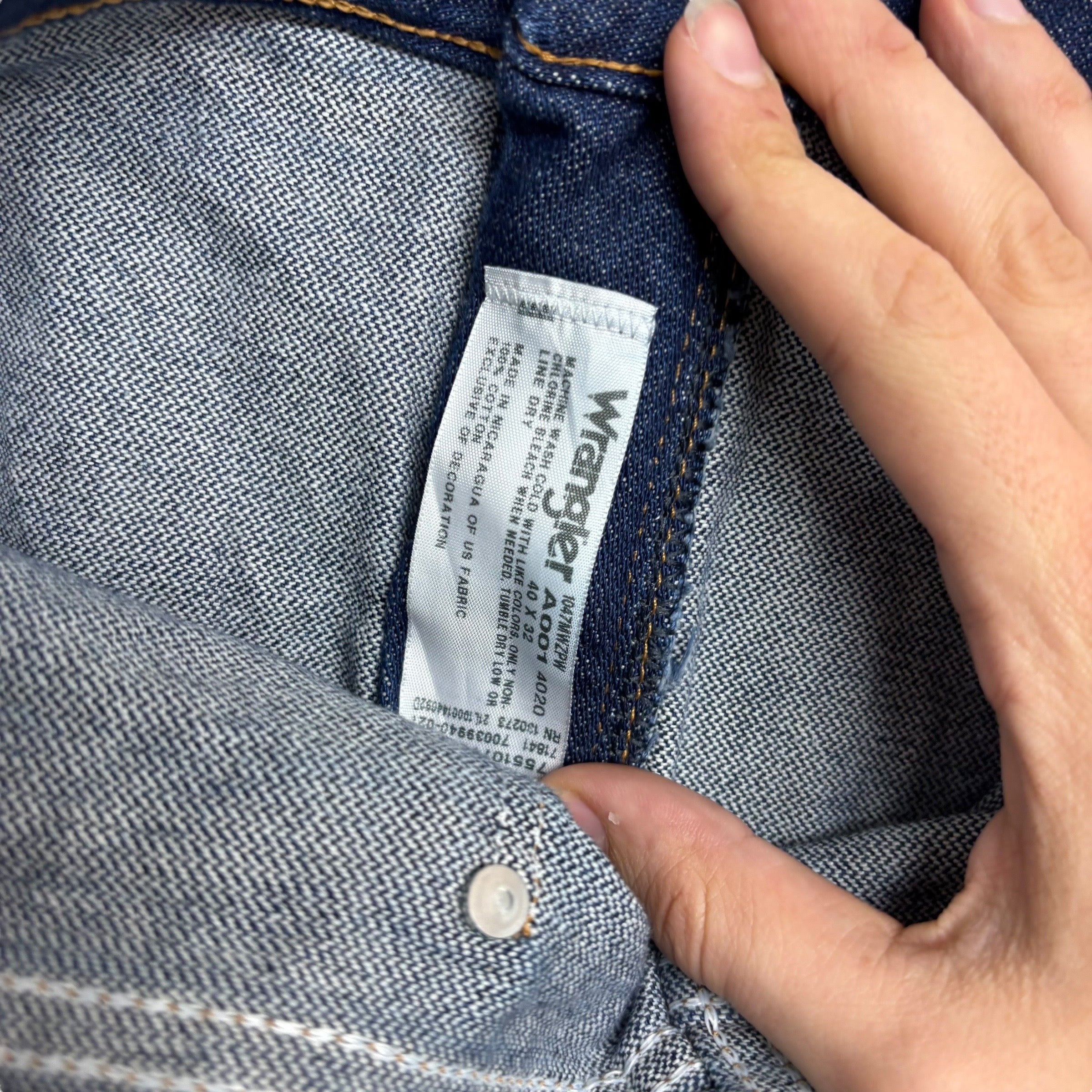 Wrangler Jeans Cowboy Cut W40 L32 Mens Dark Blue 47MWZ Regular Fit Denim (E)