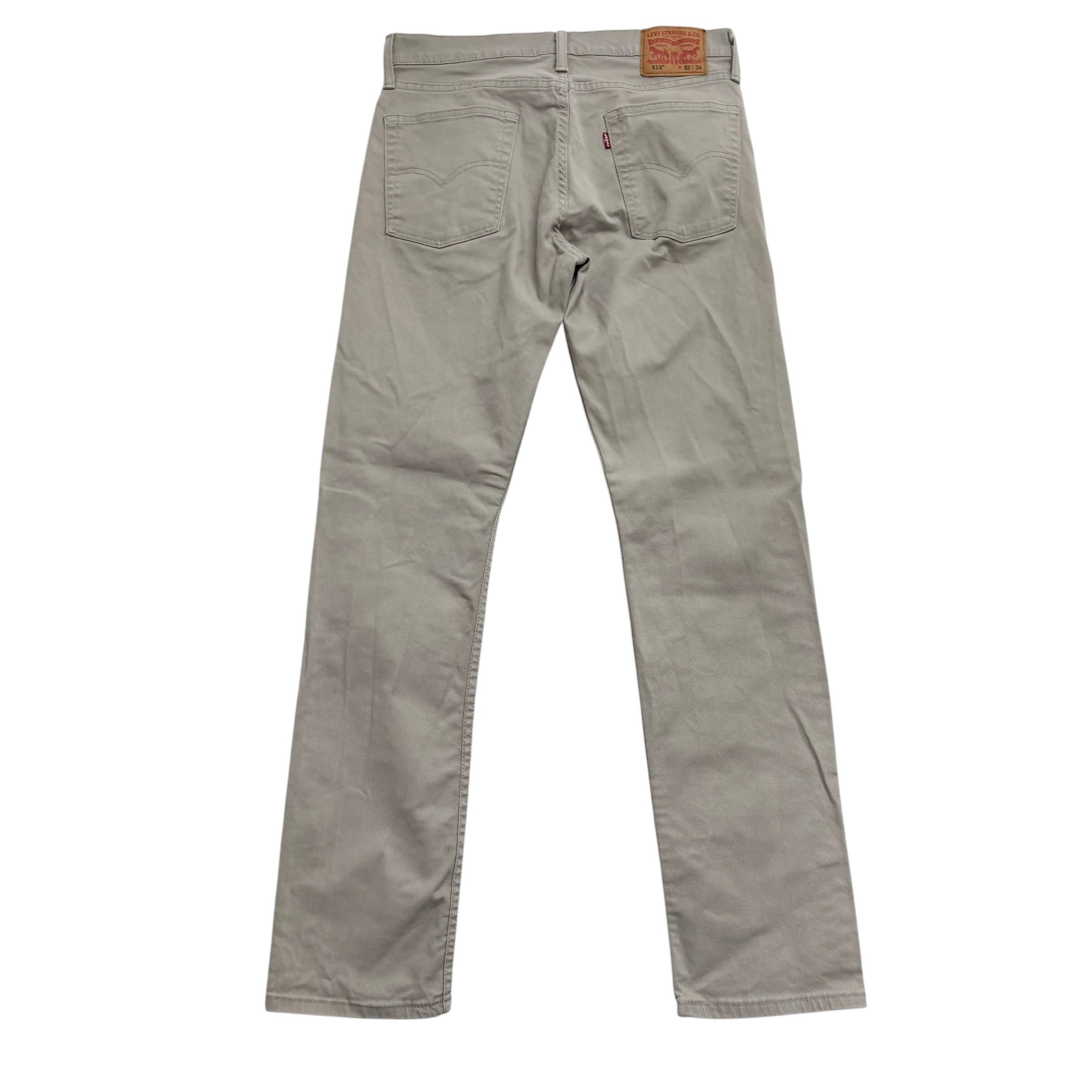 Levis 513 Jeans W32 L34 Mens Beige Stone Slim Straight Fit Stretch (E)