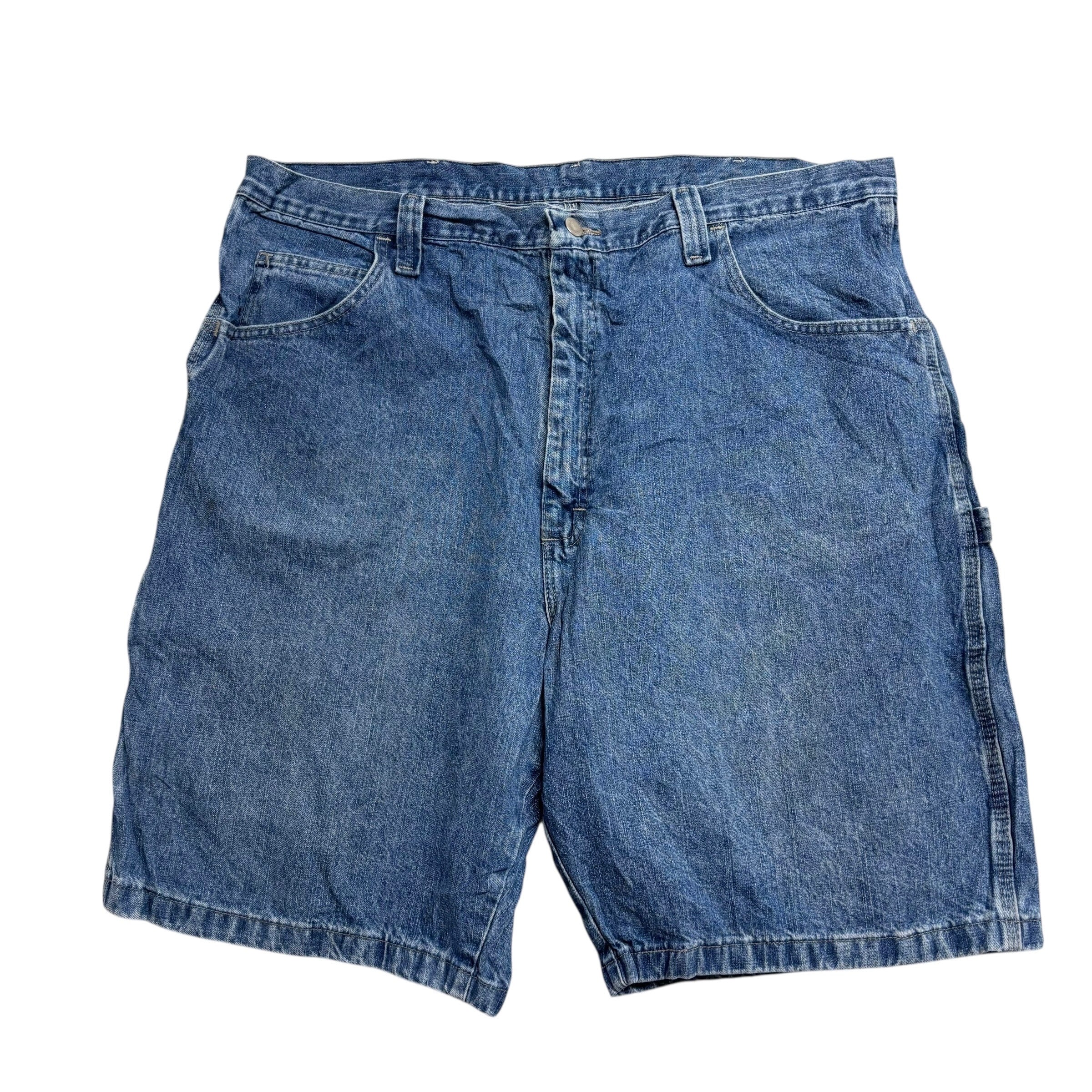Wrangler Baggy Jorts W40 Mens Mid Blue Denim Shorts Relaxed Fit Carpenter