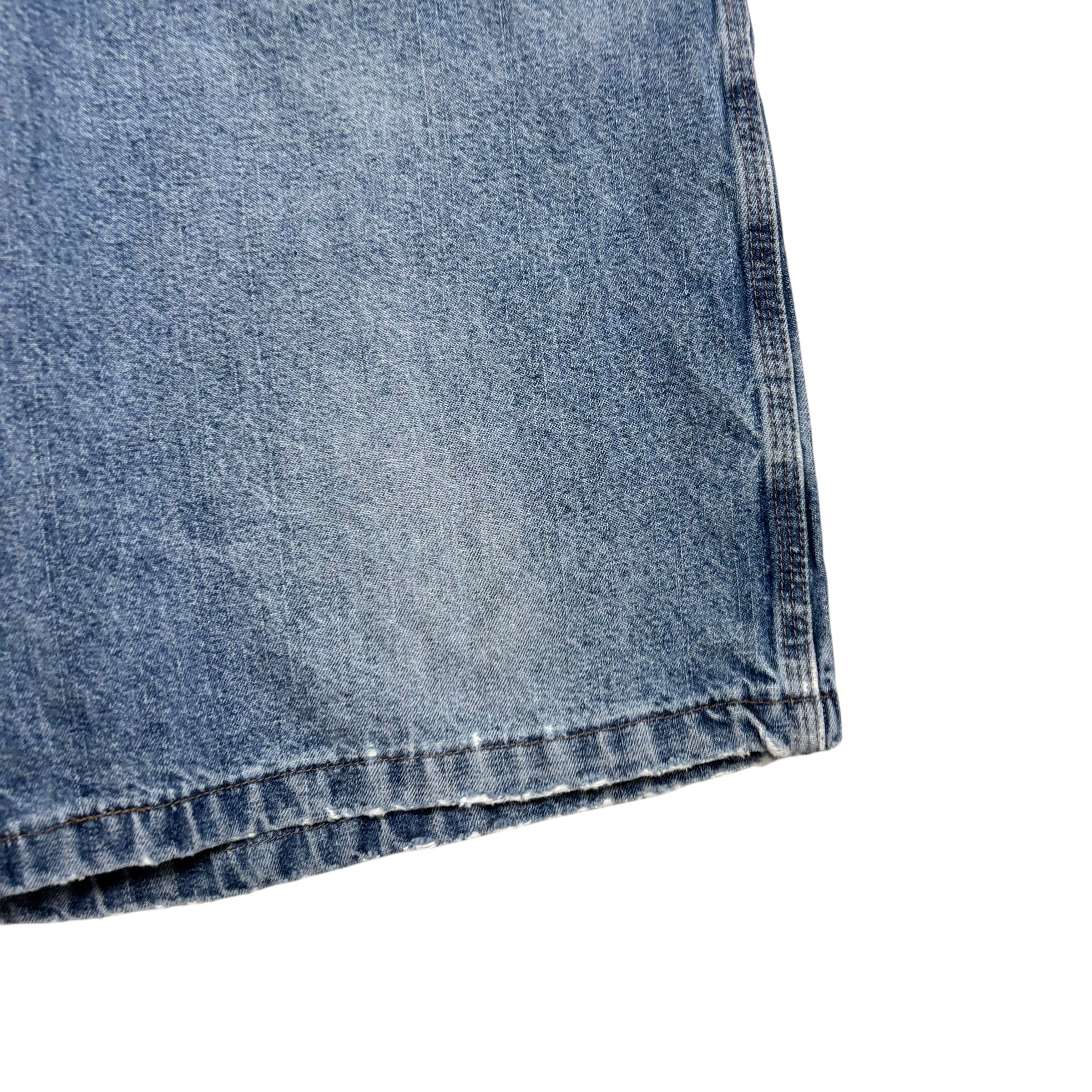 Wrangler Baggy Jorts W42 Mens Mid Blue Denim Shorts Relaxed Fit Carpenter