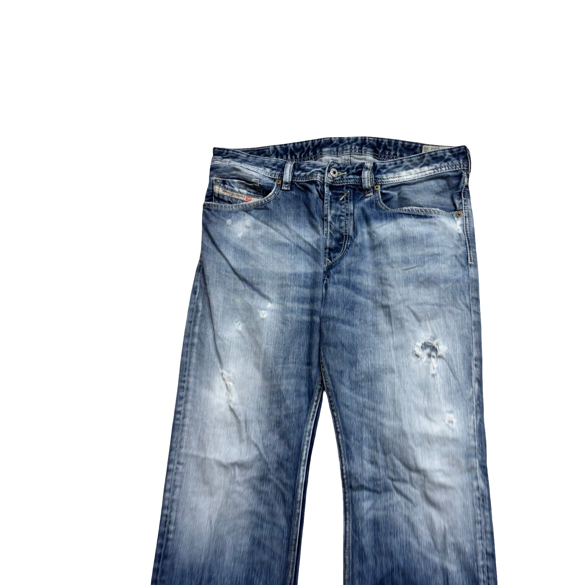 Diesel Waykee Jeans W32 L28 Mens Mid Blue Regular Straight Fit Denim (F)