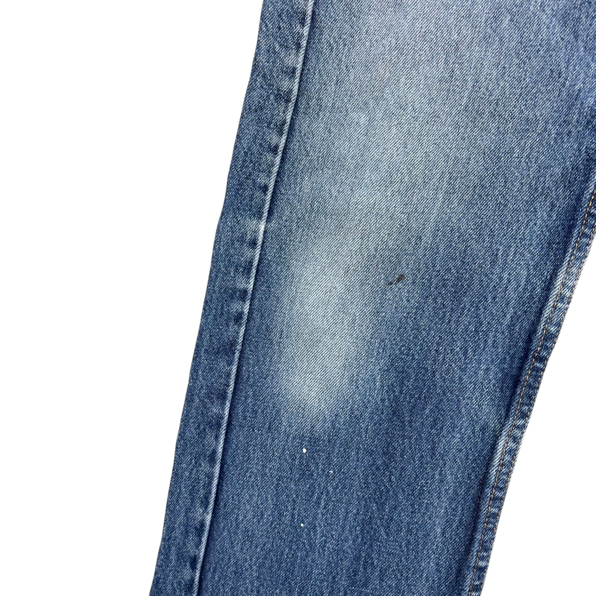 Levis 505 Jeans W31 L30 Mens Mid Blue Regular Straight Fit Denim (F)