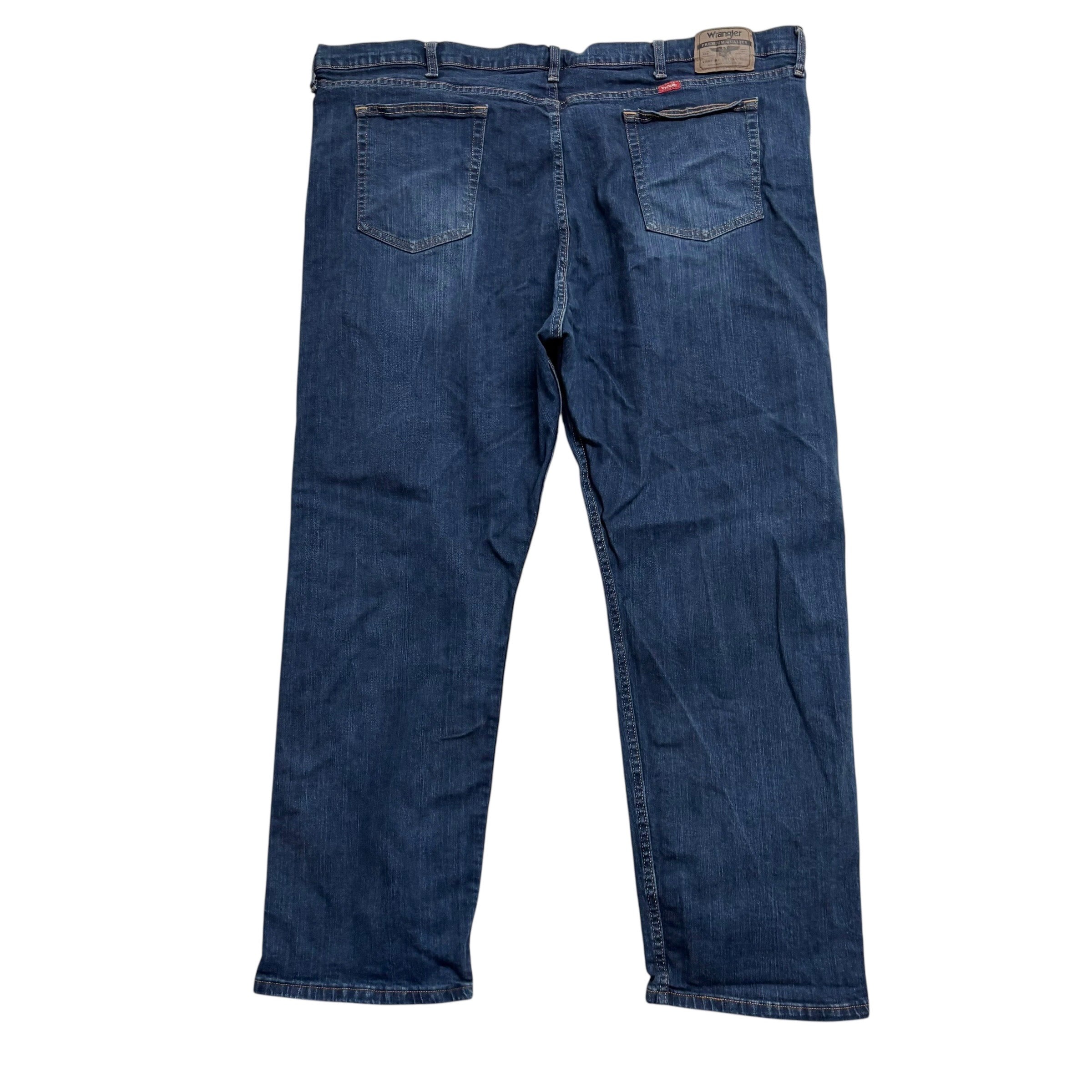 Wrangler Jeans W48 L30 Mens Dark Blue Relaxed Straight Fit Stretch Denim (E)