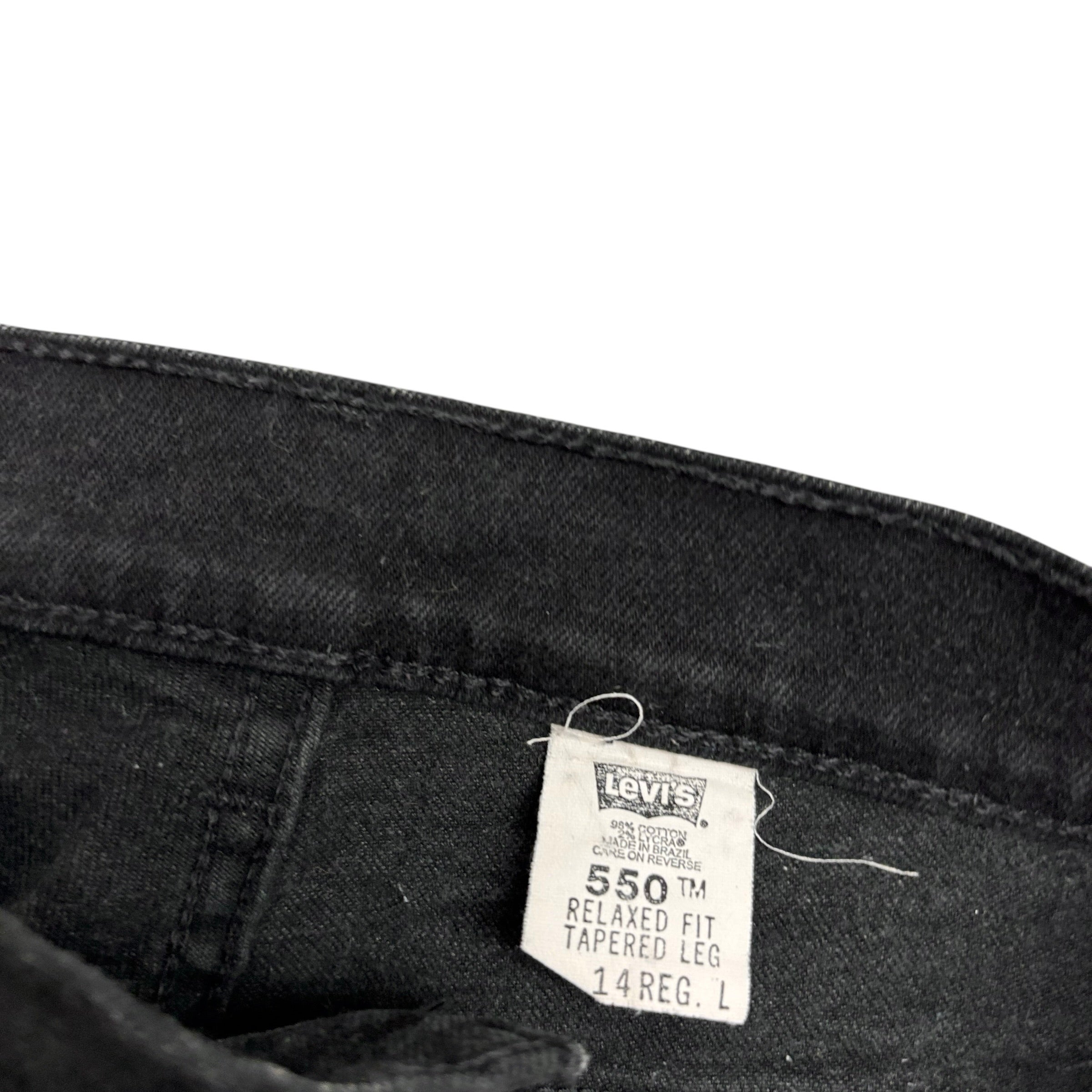 Levis 550 Jeans W30 L34 Womens Black Relaxed Tapered Fit Vintage Stretch