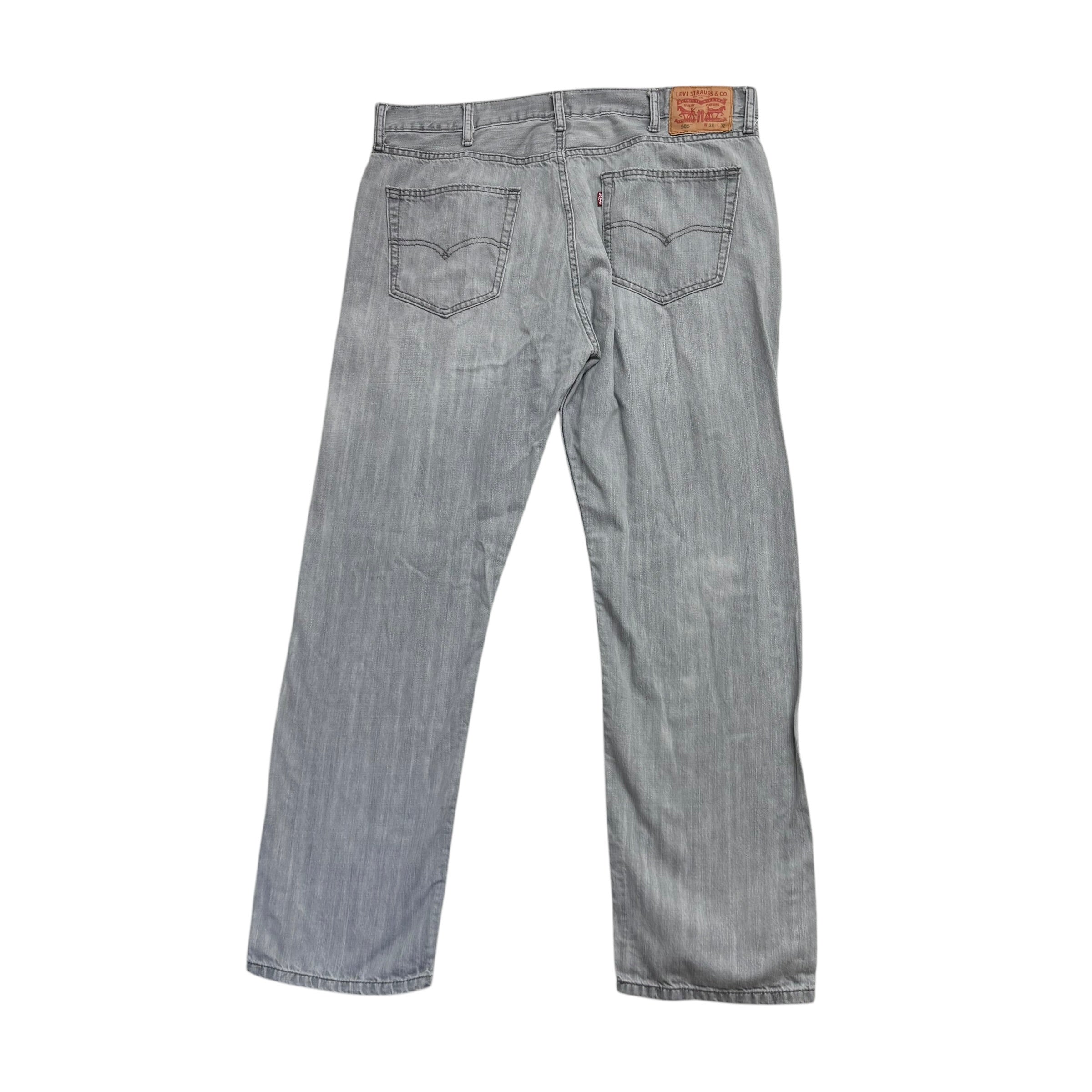 Levis 505 Jeans W38 L32 Mens Grey Regular Straight Fit Denim
