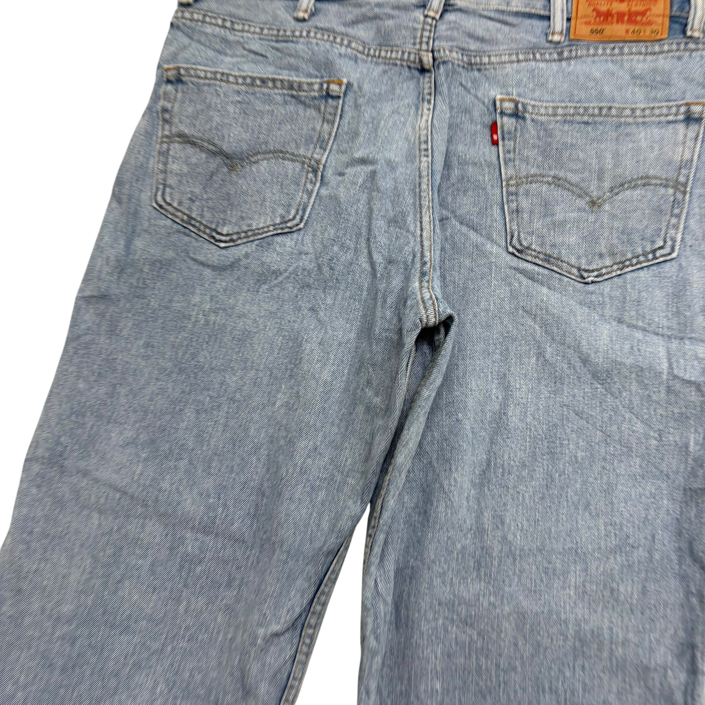 Levis 550 Jeans W38 L30 Mens Light Blue Baggy Relaxed Straight Vintage Denim (E)