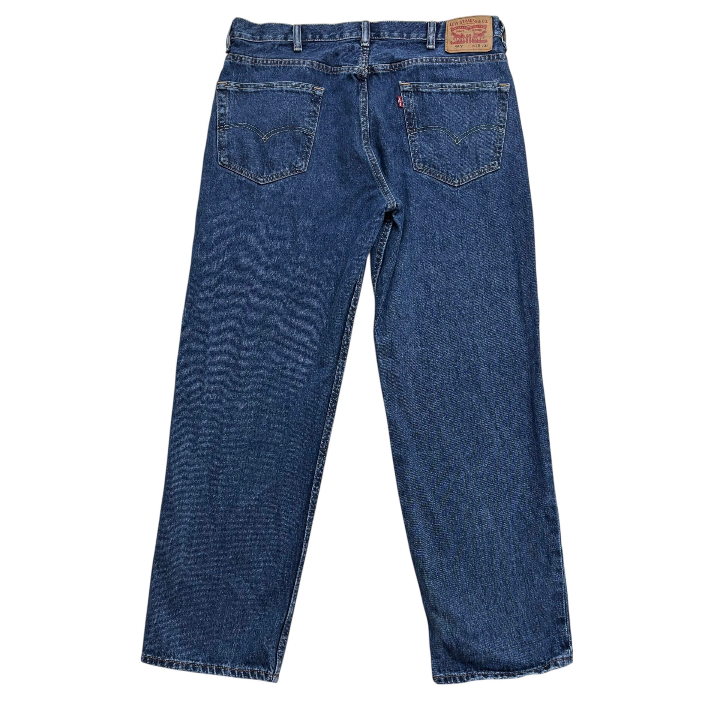 Levis 550 Jeans W38 L32 Mens Mid Blue Baggy Relaxed Straight Fit Denim (E)