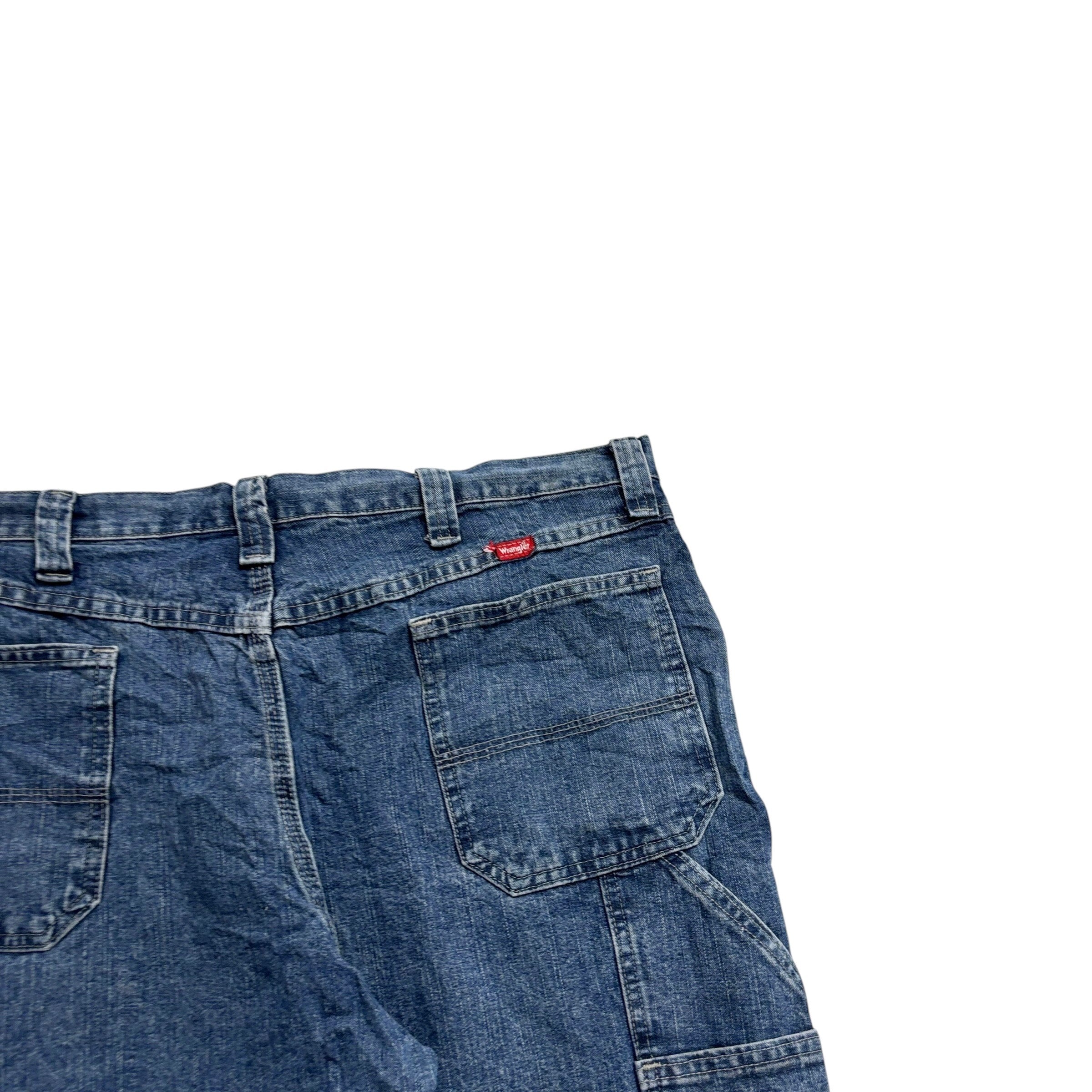 Wrangler Baggy Jorts W38 Mens Mid Blue Carpenter Denim Shorts Relaxed Fit