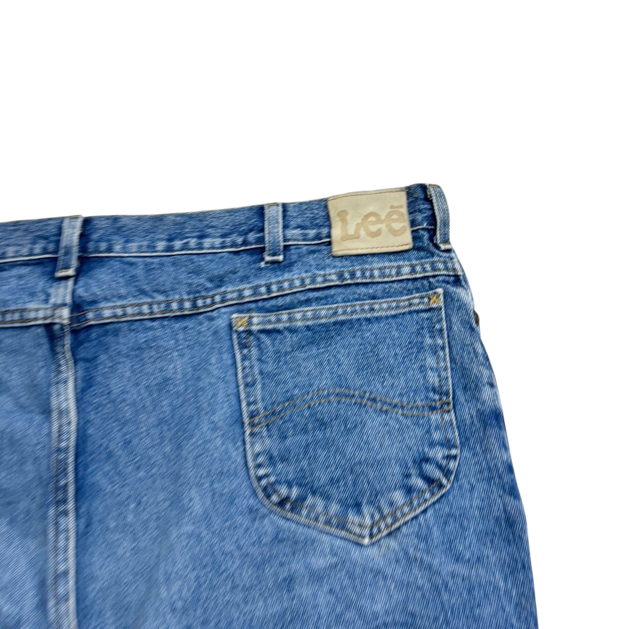 Lee Jeans W44 L30 Mens Regular Straight Fit Mid Blue Vintage Denim (E)