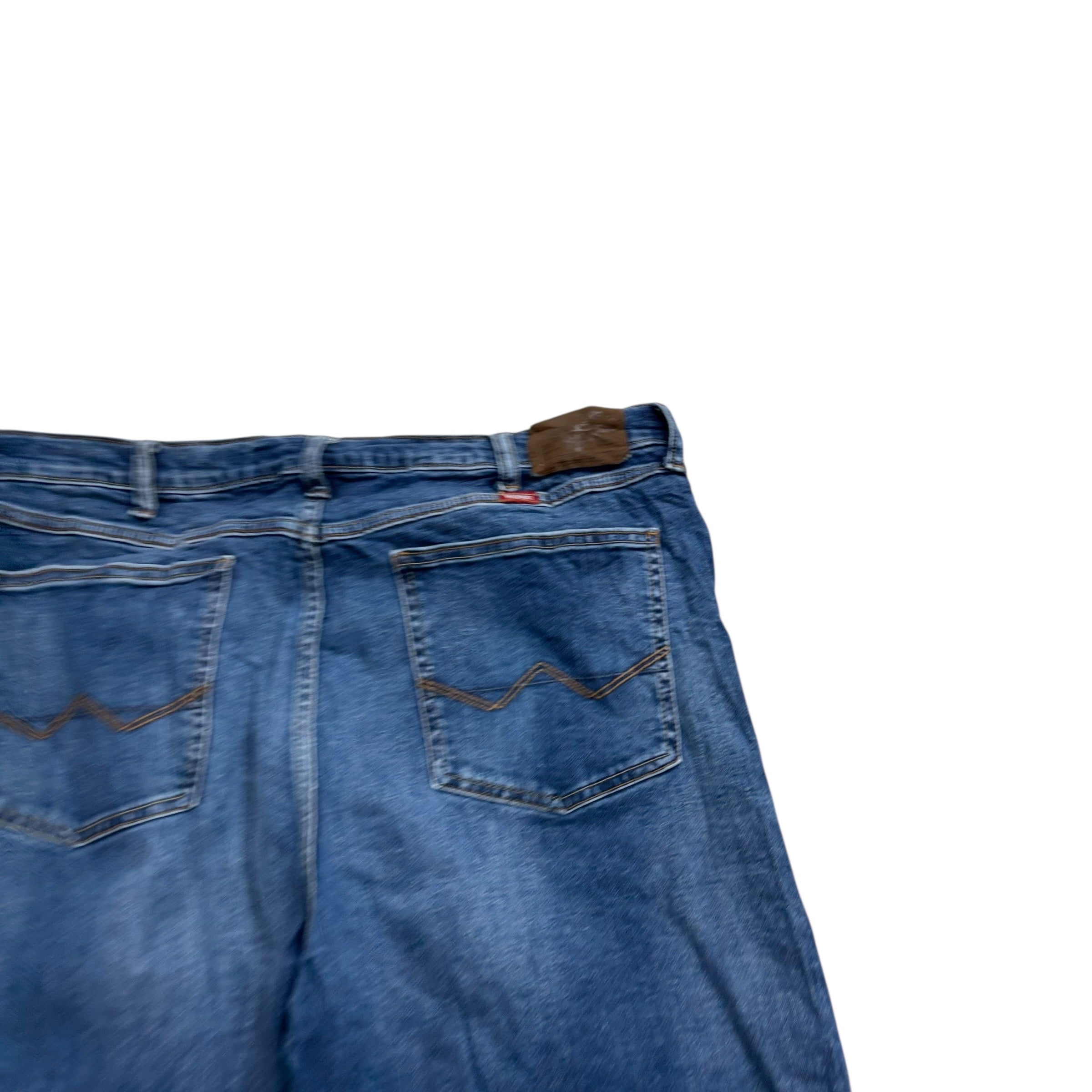 Wrangler Jeans W38 L30 Mens Mid Blue Relaxed Bootcut Fit Stretch Denim