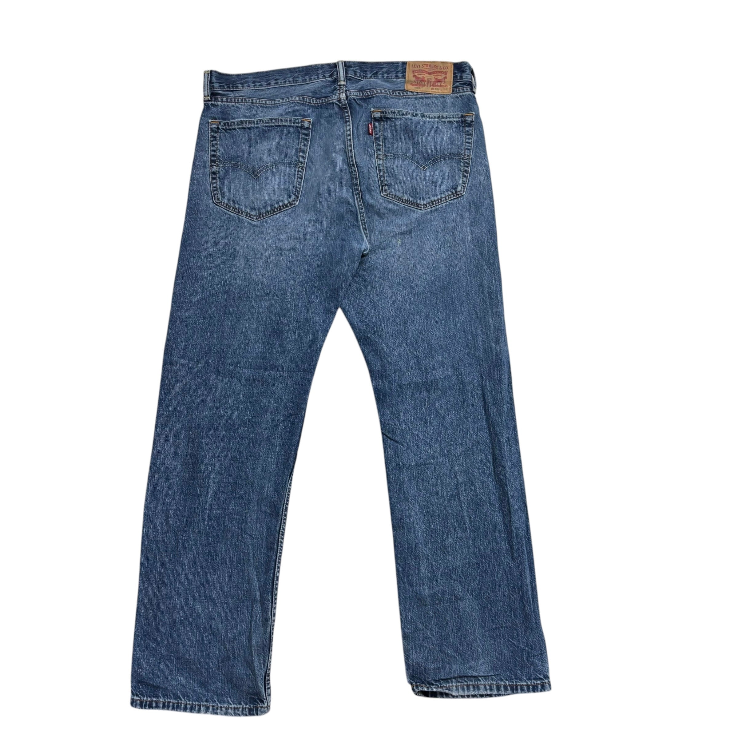 Levis 505 Jeans W36 L32 Mens Mid Blue Regular Straight Fit Denim