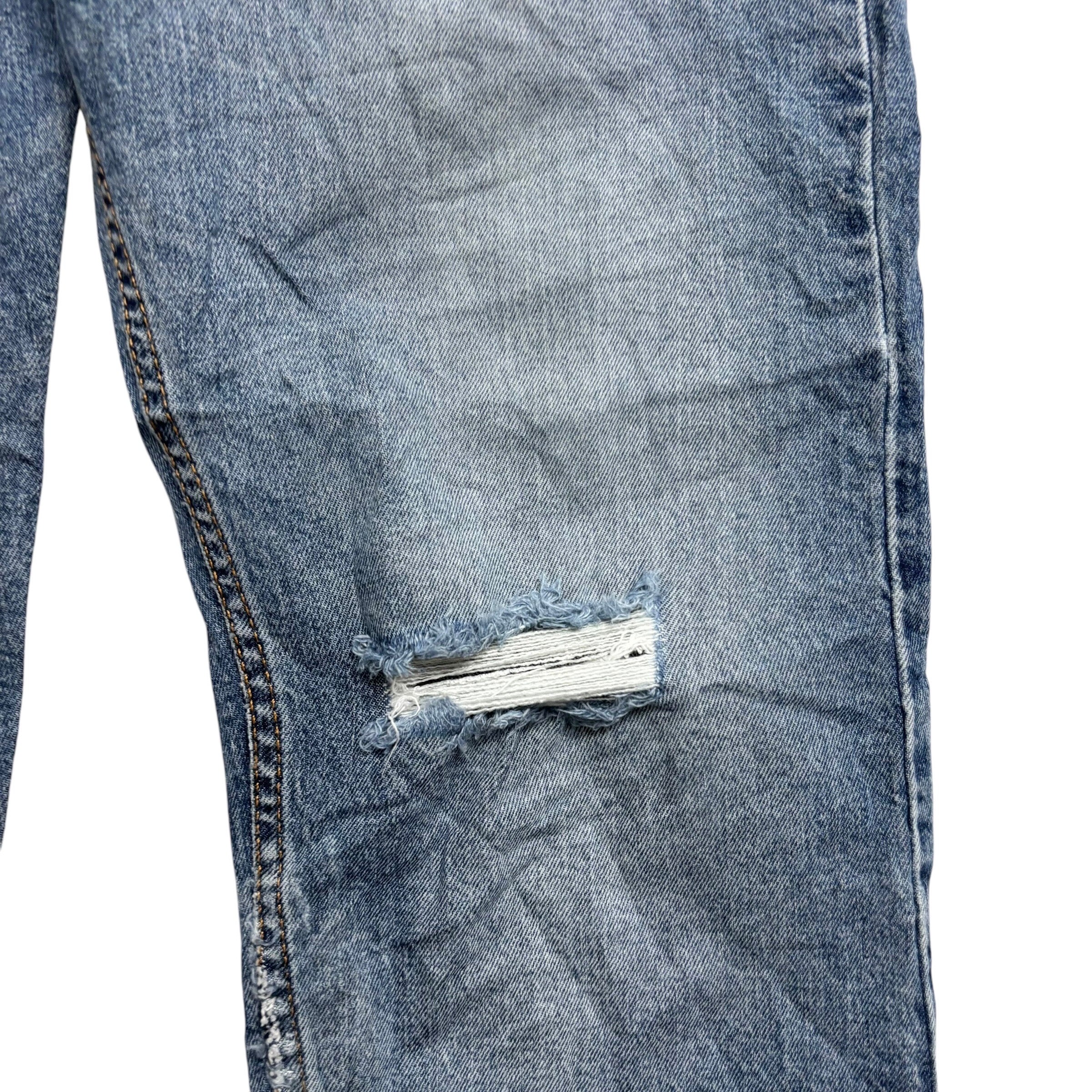 Levis 502 Jeans W34 L29 Mens Light Blue Regular Tapered Fit Stretch Denim (F)