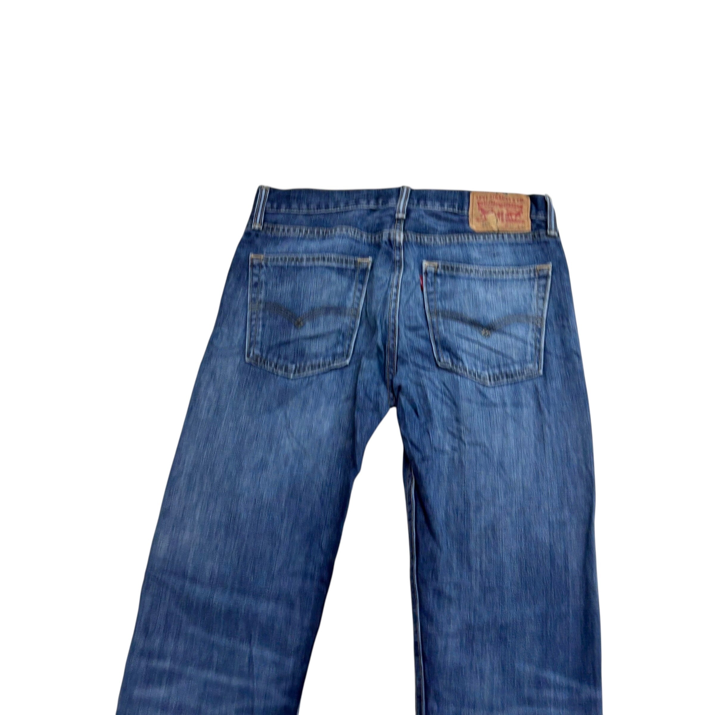 Levis 513 Jeans W31 L32 Mens Mid Blue Slim Straight Fit Denim (E)