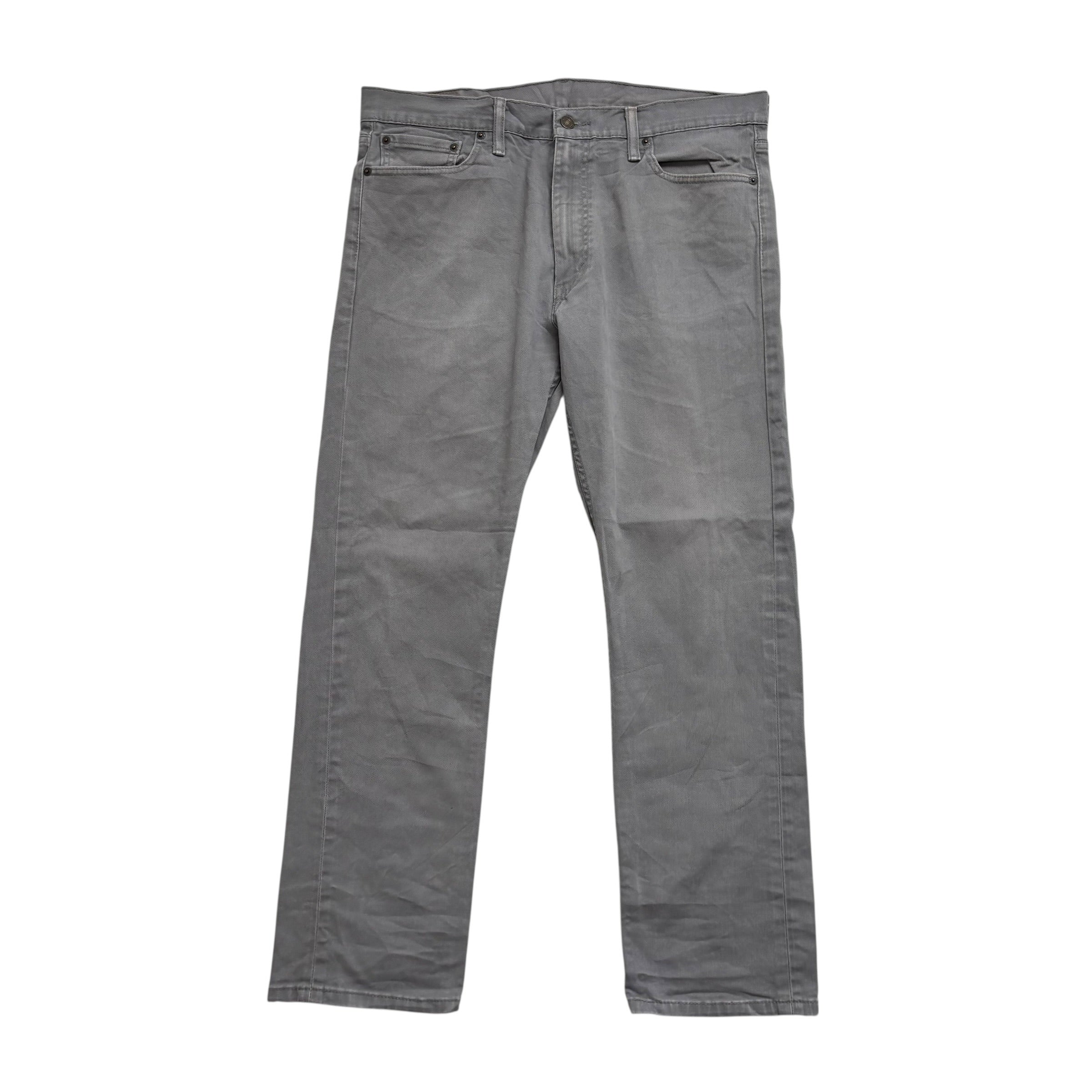 Levis 513 Jeans W36 L30 Mens Grey Slim Straight Fit Stretch Denim (E)