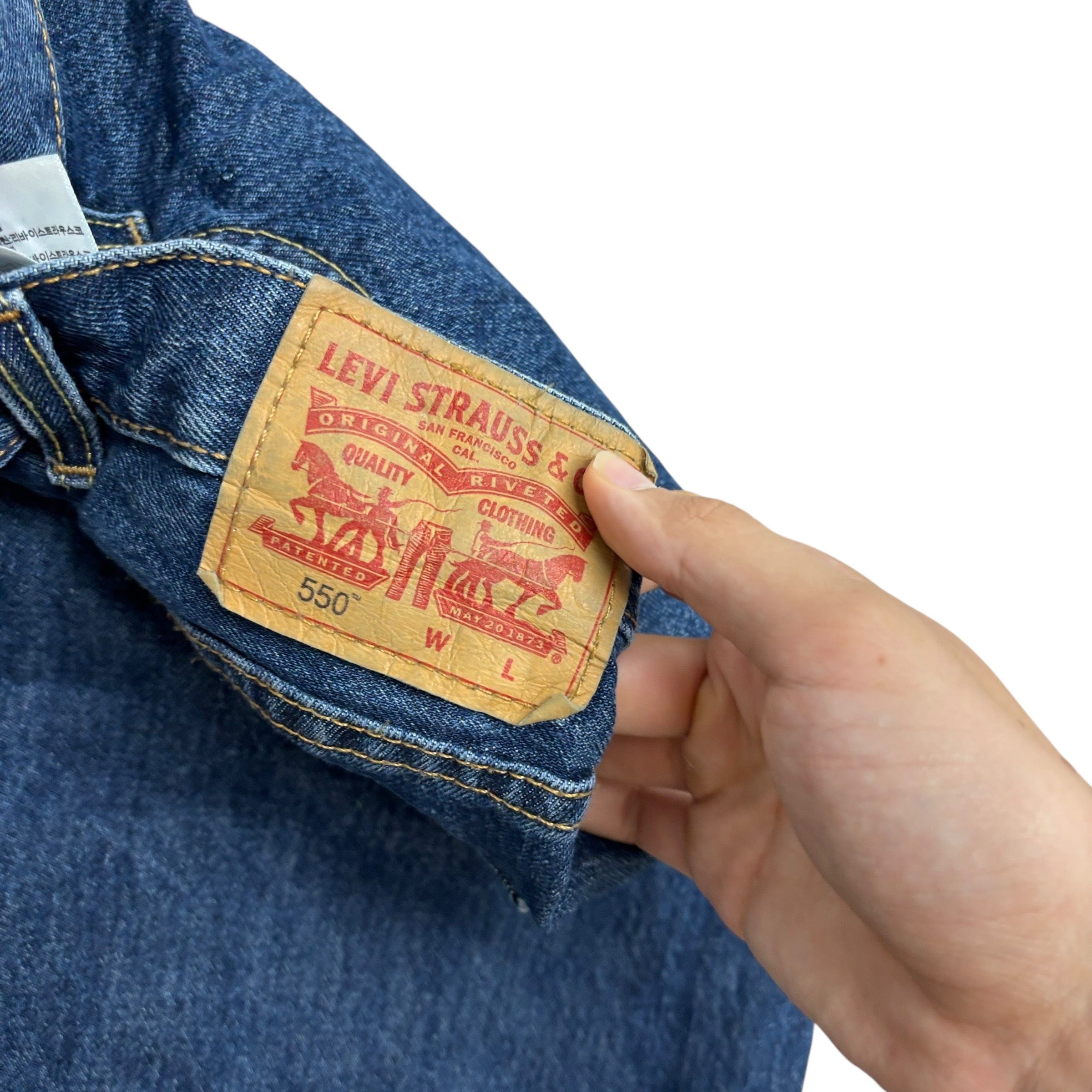 Levis 550 Jeans W48 L32 Mens Mid Blue Baggy Relaxed Straight Fit Denim (E)