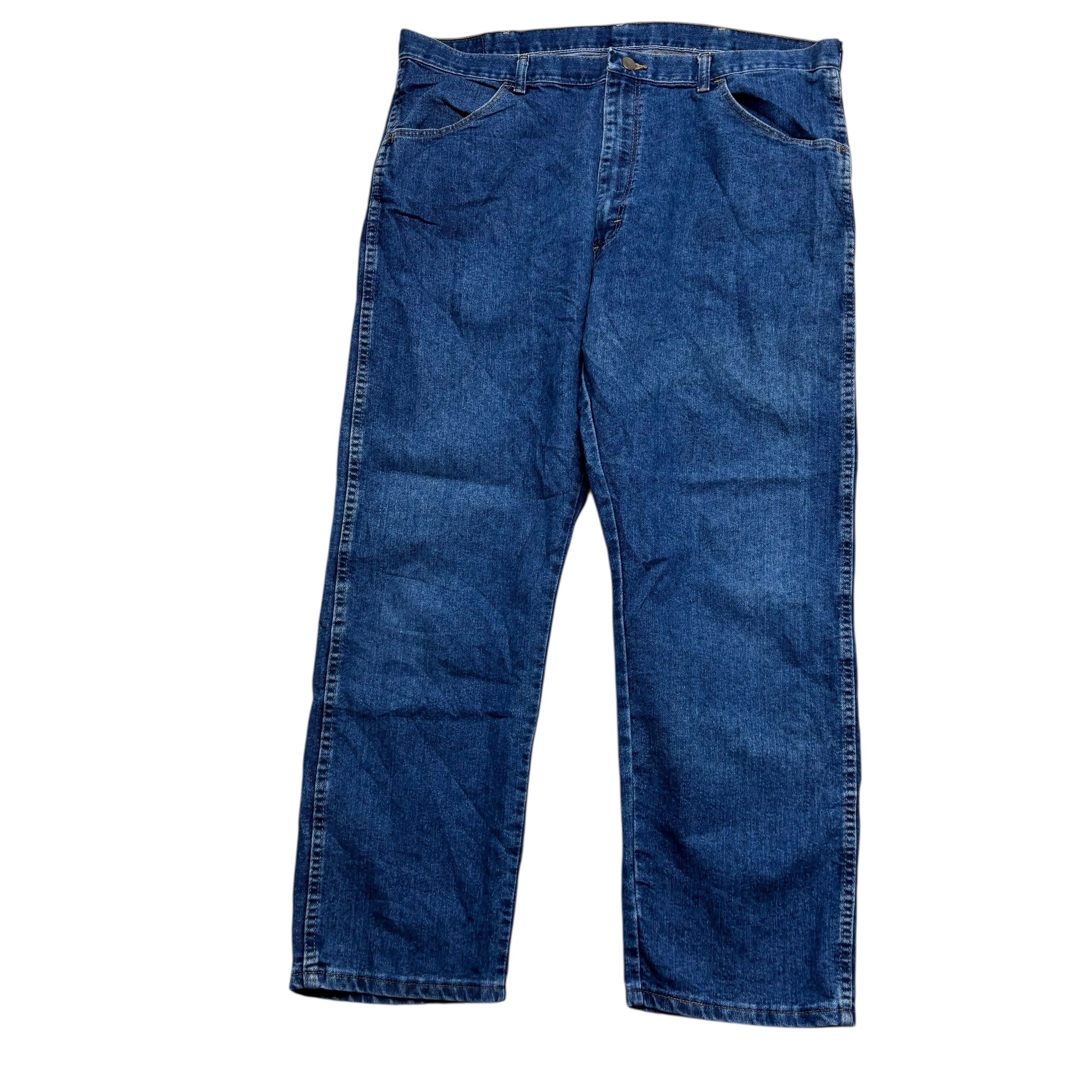 Wrangler Jeans W40 L30 Mens Mid Blue Regular Straight Fit Vintage Denim (E)