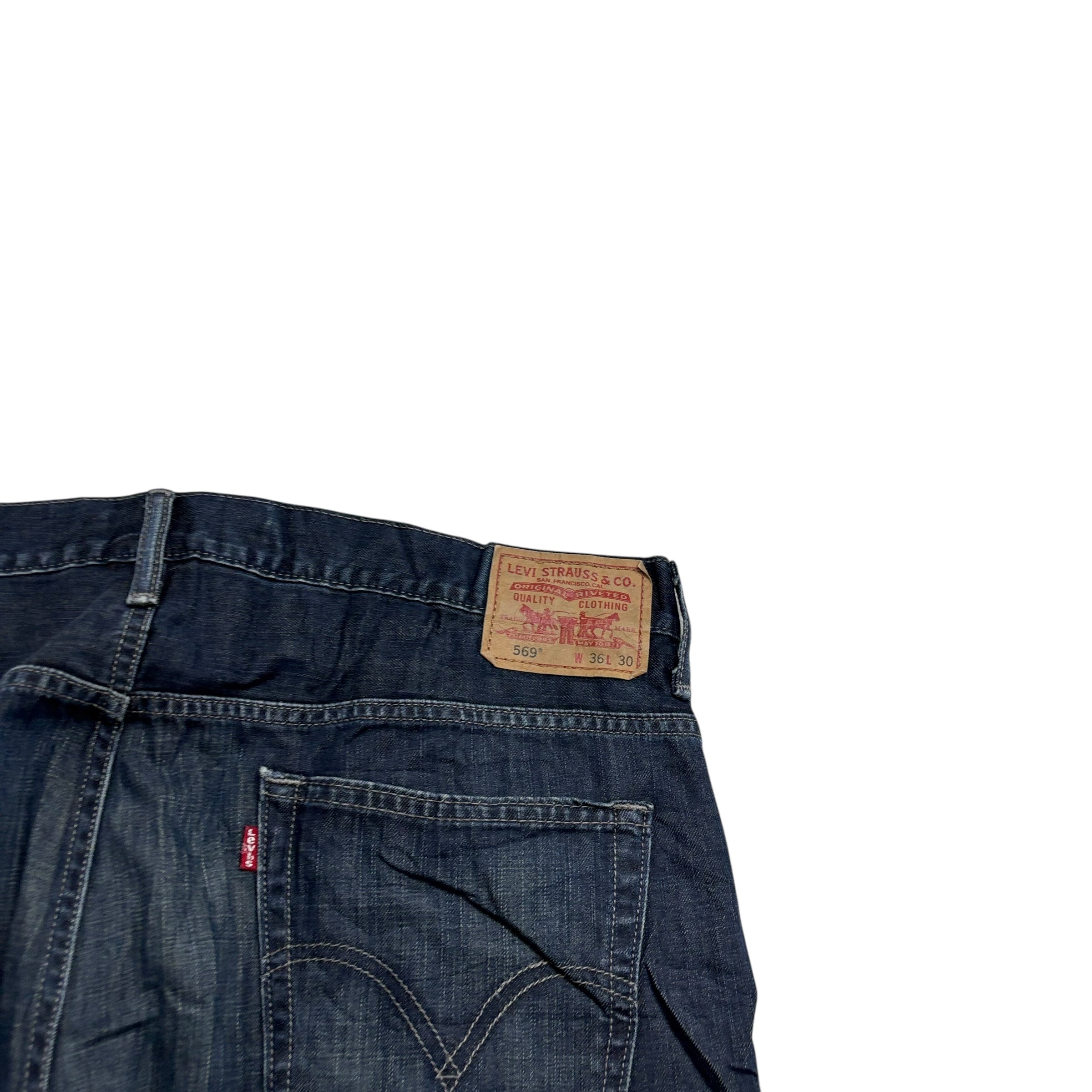 Levis 569 Jeans W36 L30 Mens Dark Blue Baggy Relaxed Straight Vintage Denim