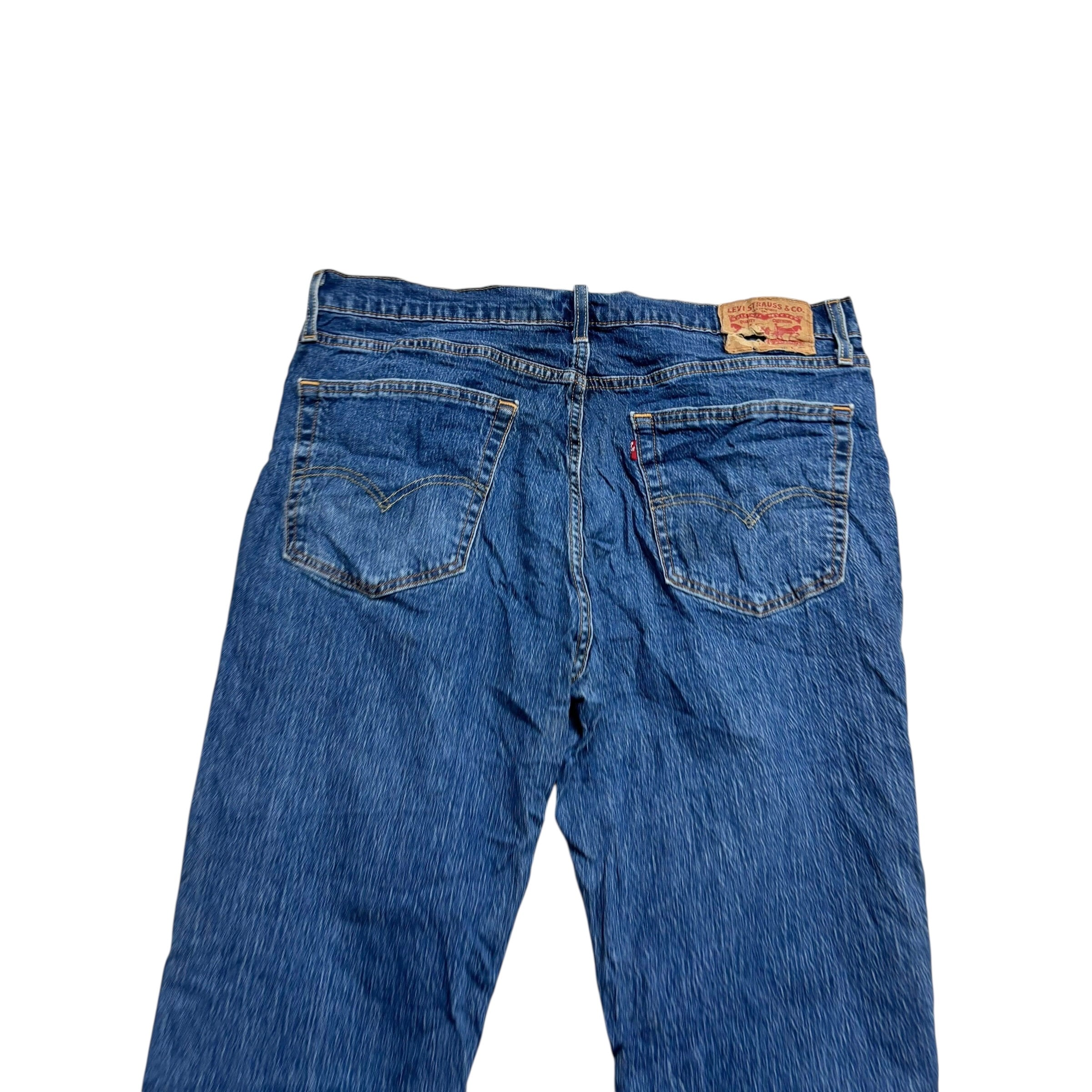 Levis 541 Jeans W36 L34 Mens Mid Blue Athletic Tapered Fit Stretch Denim