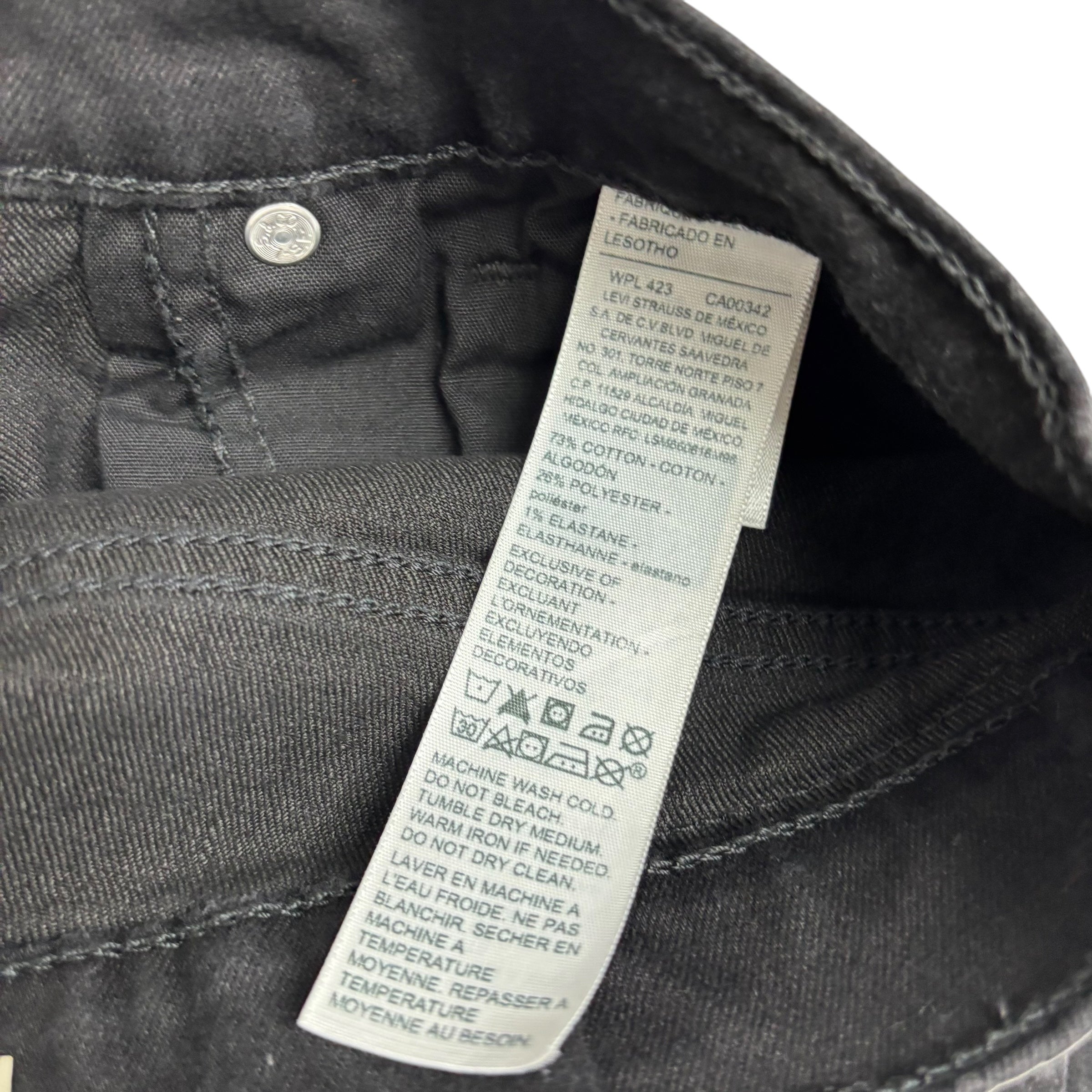 Levis Signature Jeans W30 L32 Mens Black Slim Fit Stretch Denim (E)