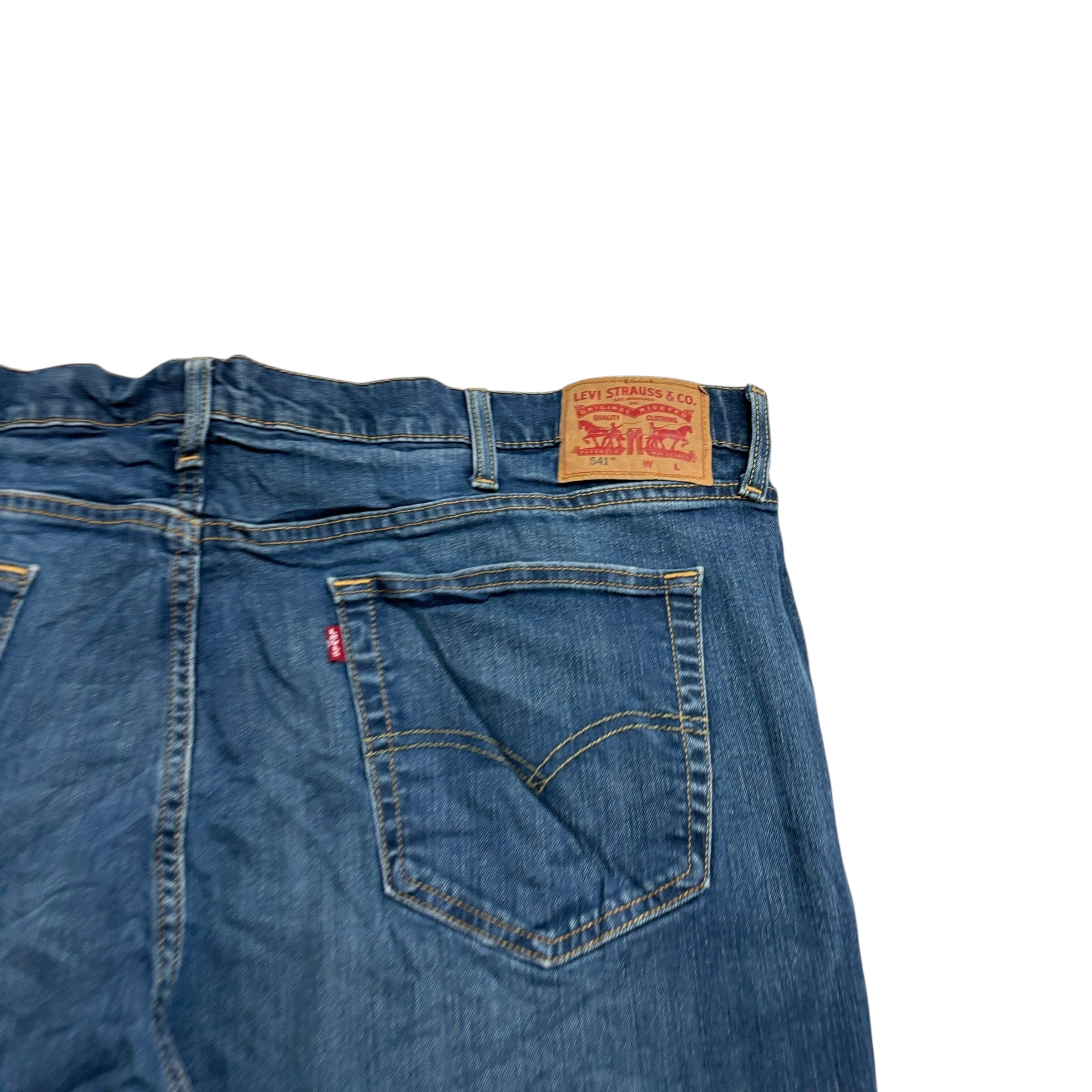 Levis 541 Jeans W48 L31 Mens Dark Blue Athletic Tapered Fit Stretch Denim