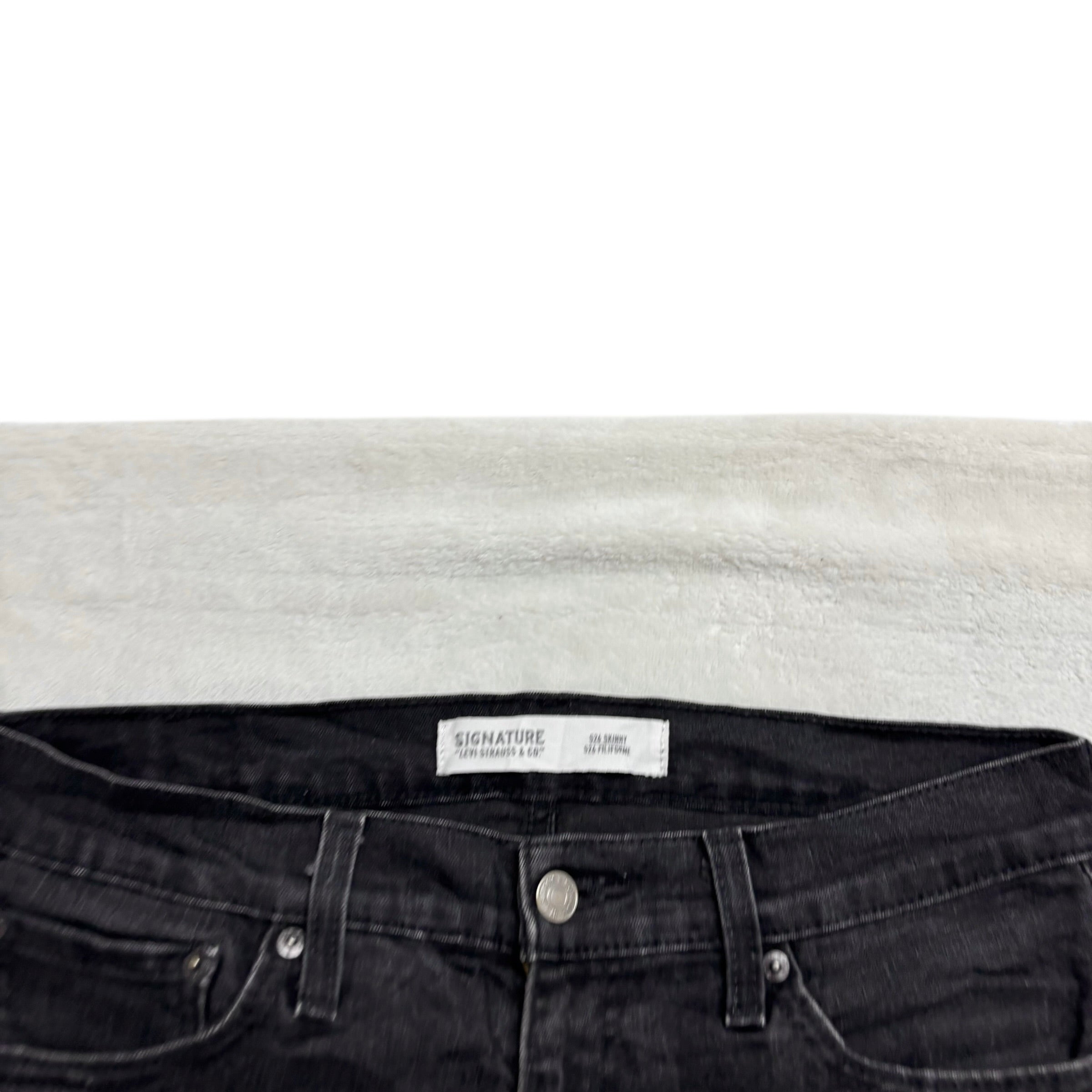 Levis Signature Jeans W32 L30 Mens Black Skinny Fit Stretch Denim