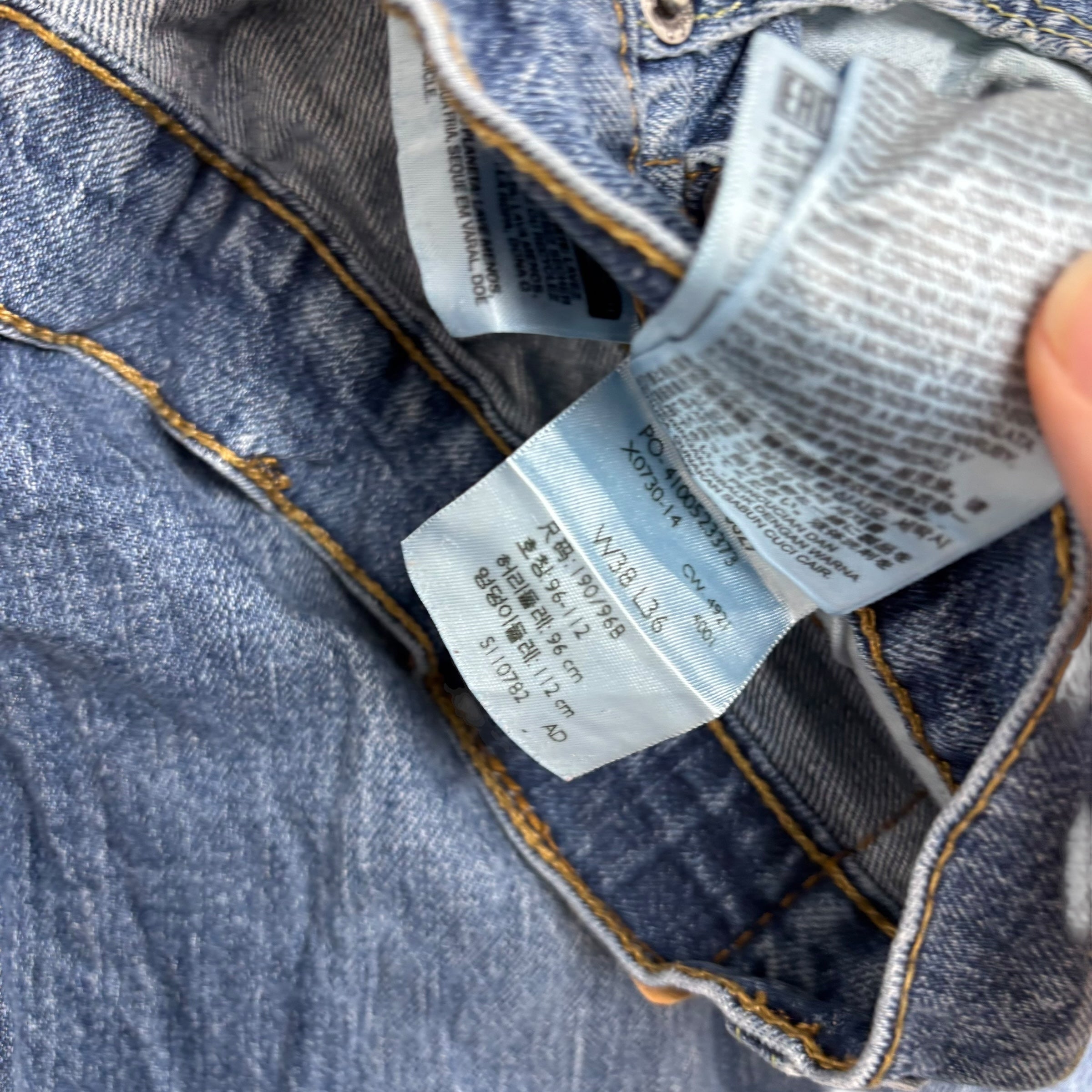 Levis 541 Jeans W40 L36 Mens Mid Blue Athletic Tapered Fit Stretch Denim (E)