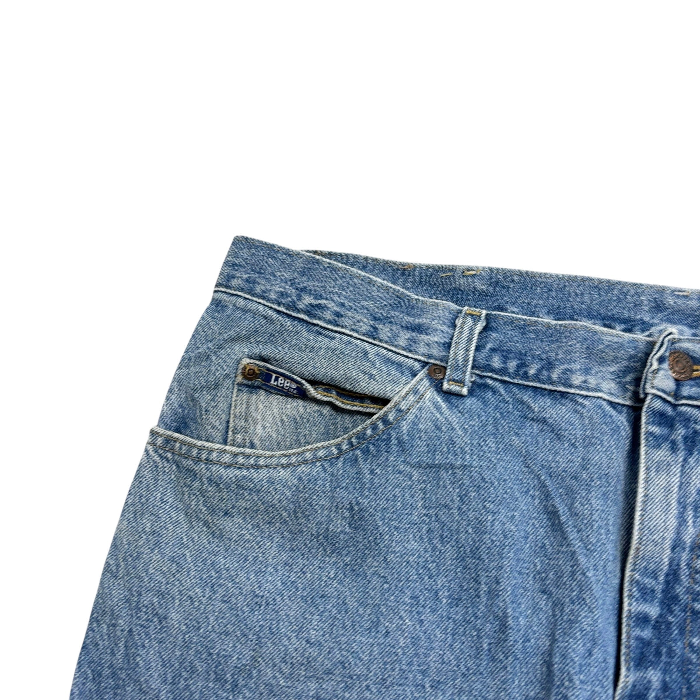 Lee Jeans W38 L30 Mens Light Blue Regular Straight Fit Vintage Denim (E)