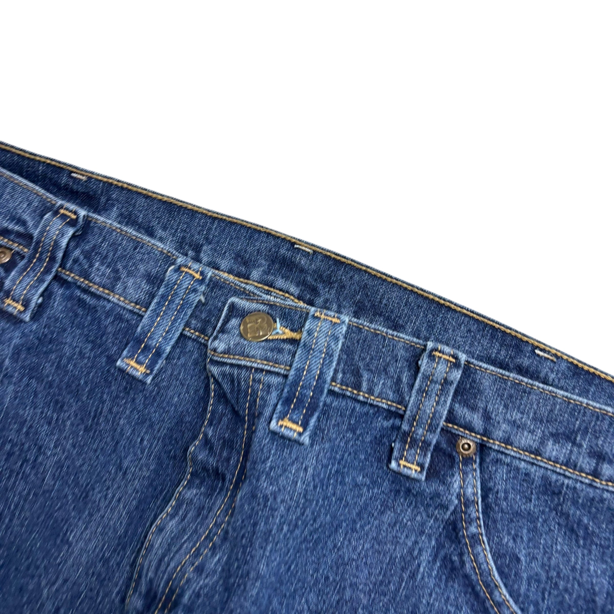 Wrangler Jeans W44 L30 Mens Mid Blue Relaxed Straight Fit Stretch Denim (E)