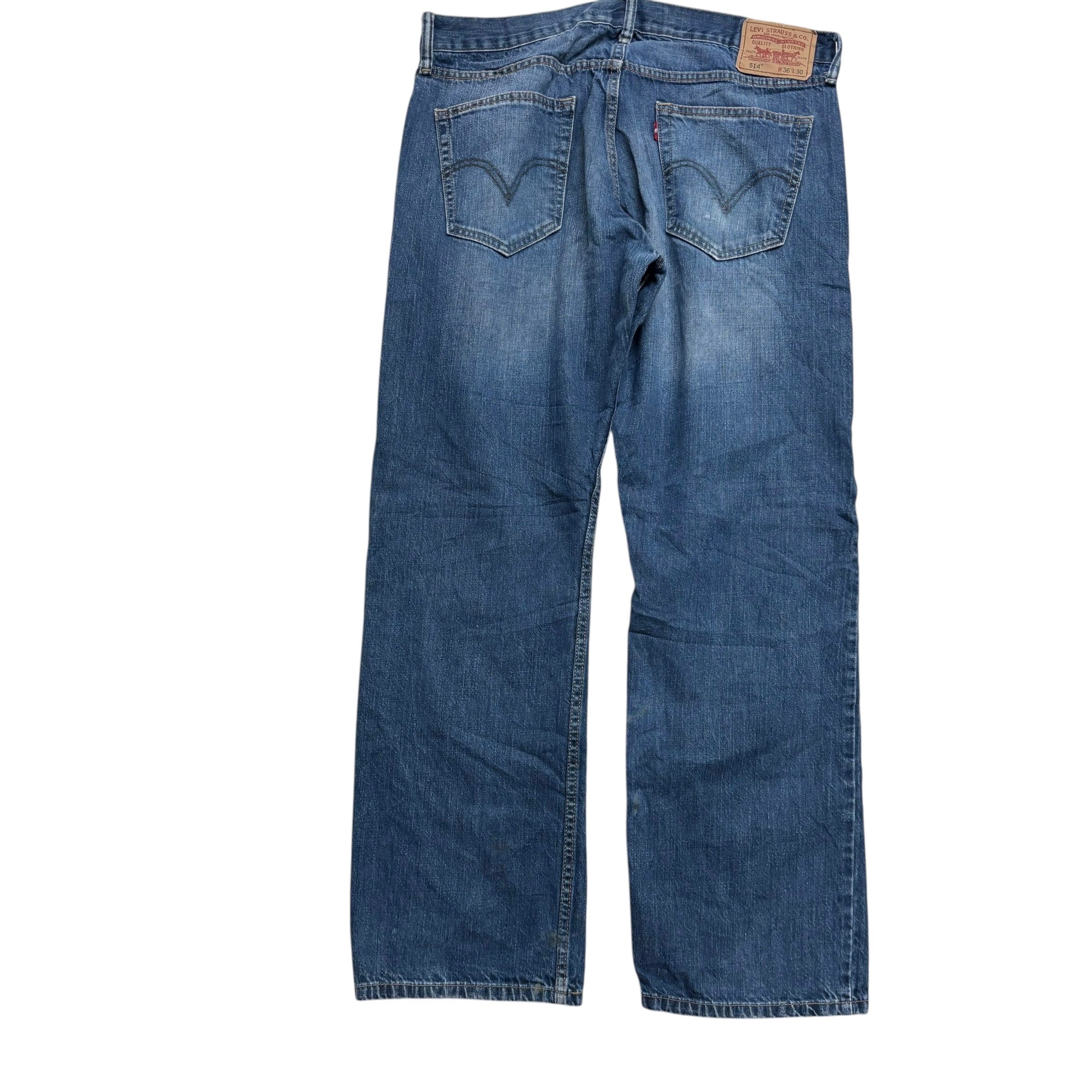 Levis 514 Jeans W36 L30 Mens Mid Blue Regular Straight Fit Vintage Denim
