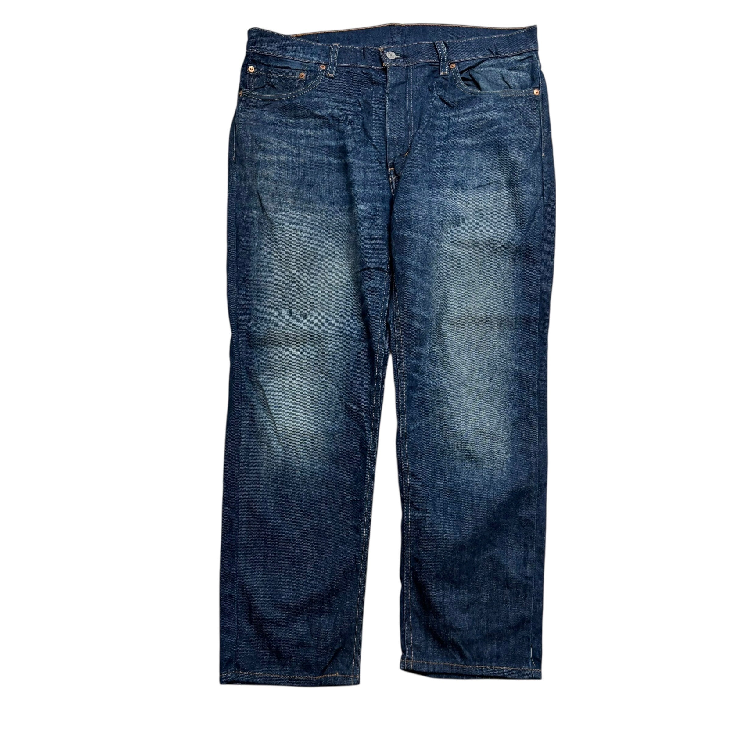 Levis 541 Jeans W38 L30 Mens Dark Blue Athletic Tapered Fit Stretch Denim (E)