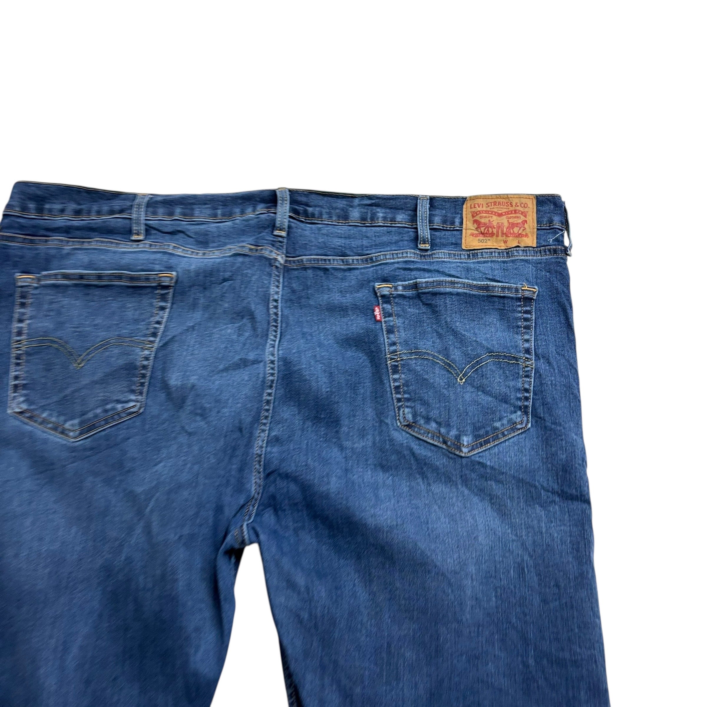 Levis 502 Jeans W50 L31 Mens Mid Blue Regular Tapered Fit Stretch Denim (E)