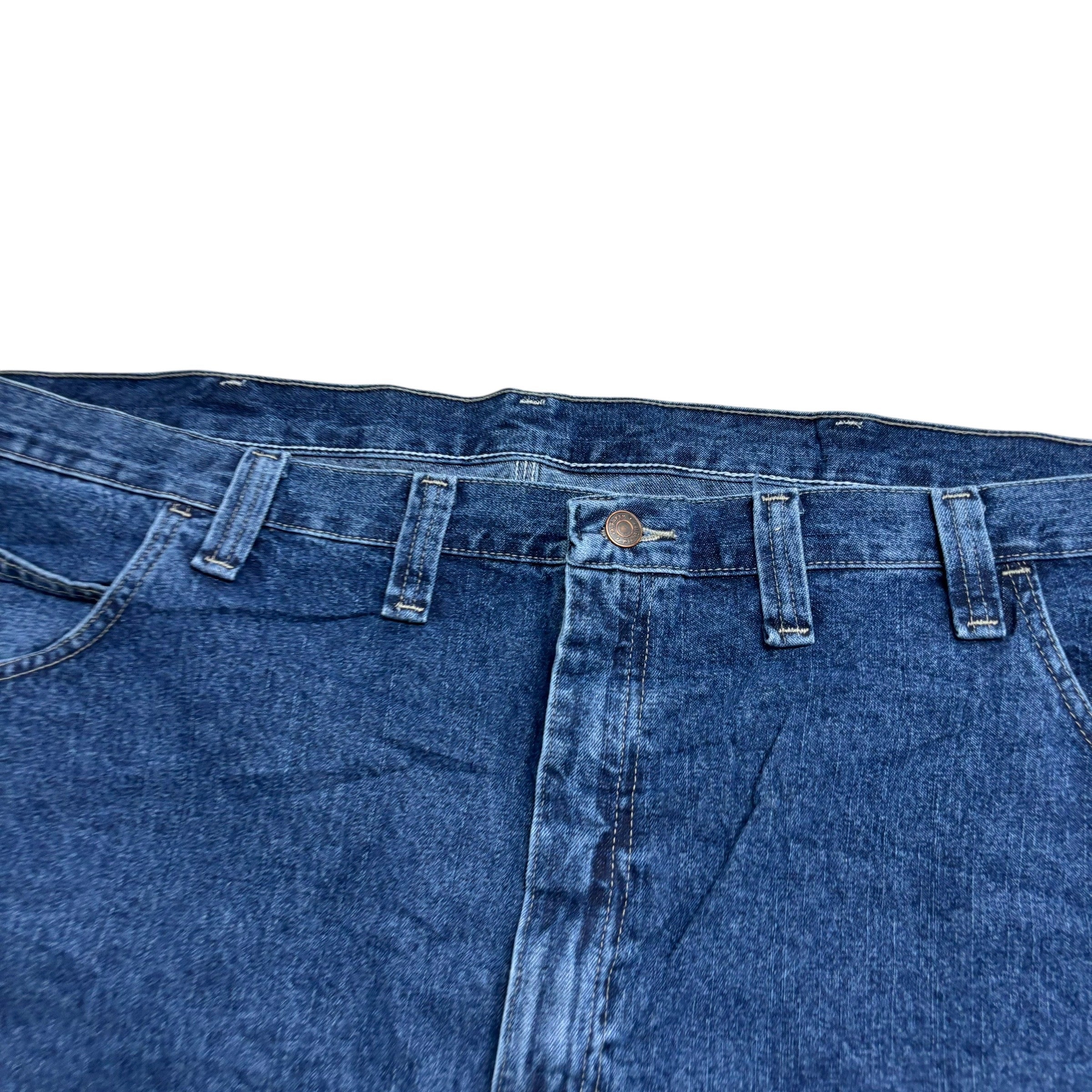 Wrangler Jorts W48 Mens Mid Blue Denim Shorts Baggy Relaxed Carpenter (E)