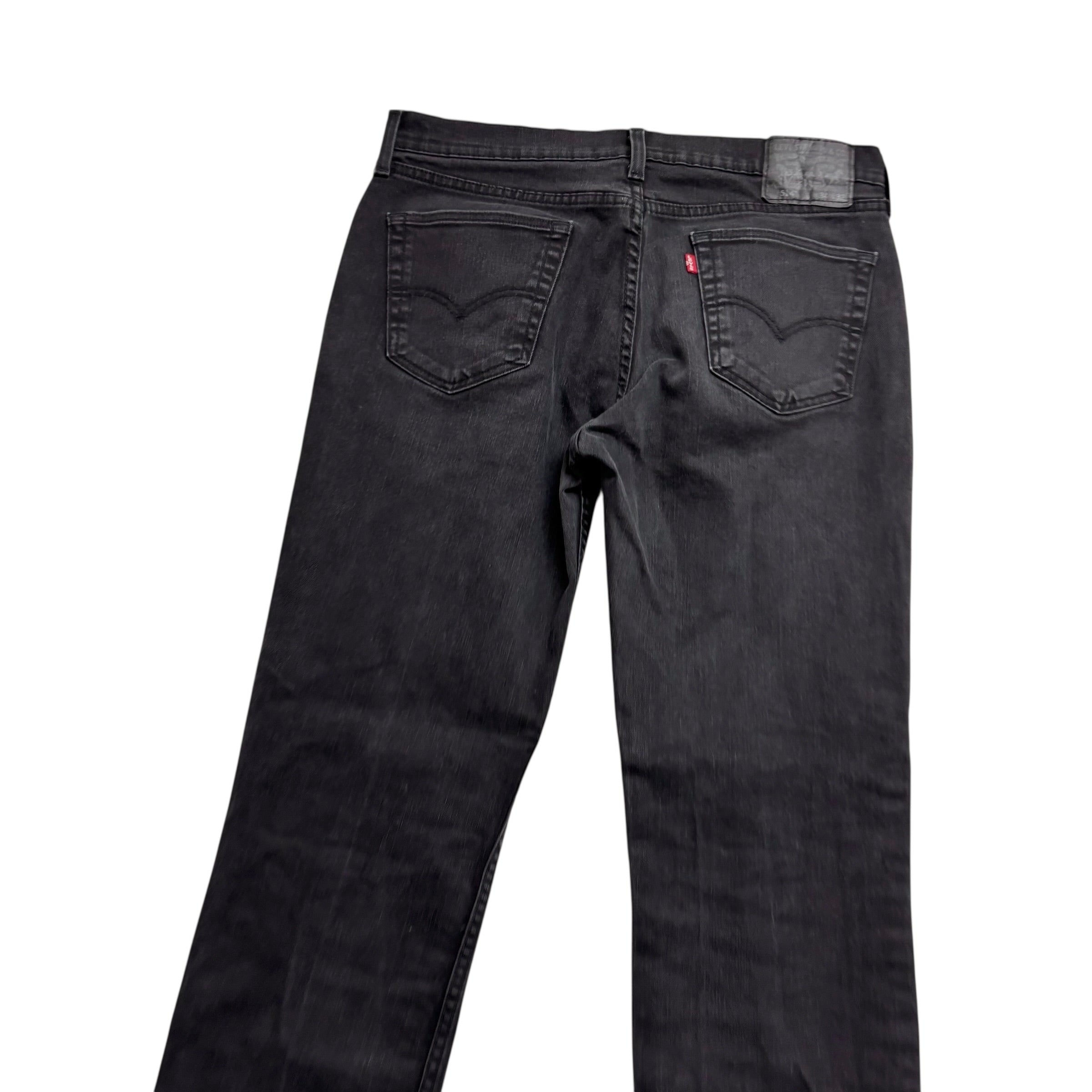 Levis 514 Jeans W34 L32 Mens Black Regular Straight Fit Stretch Denim (E)
