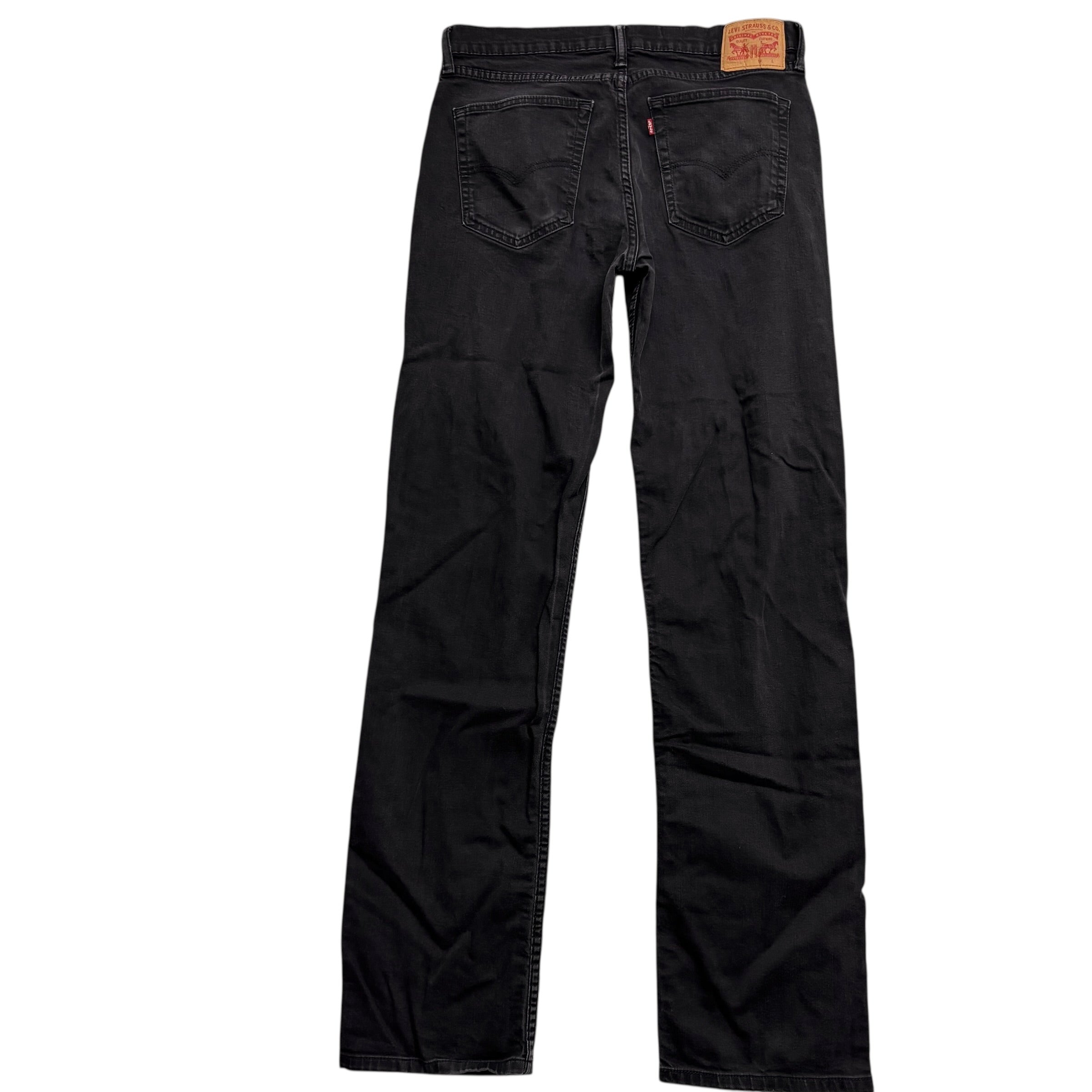 Levis 514 Jeans W34 L38 Mens Black Regular Straight Fit Stretch Denim