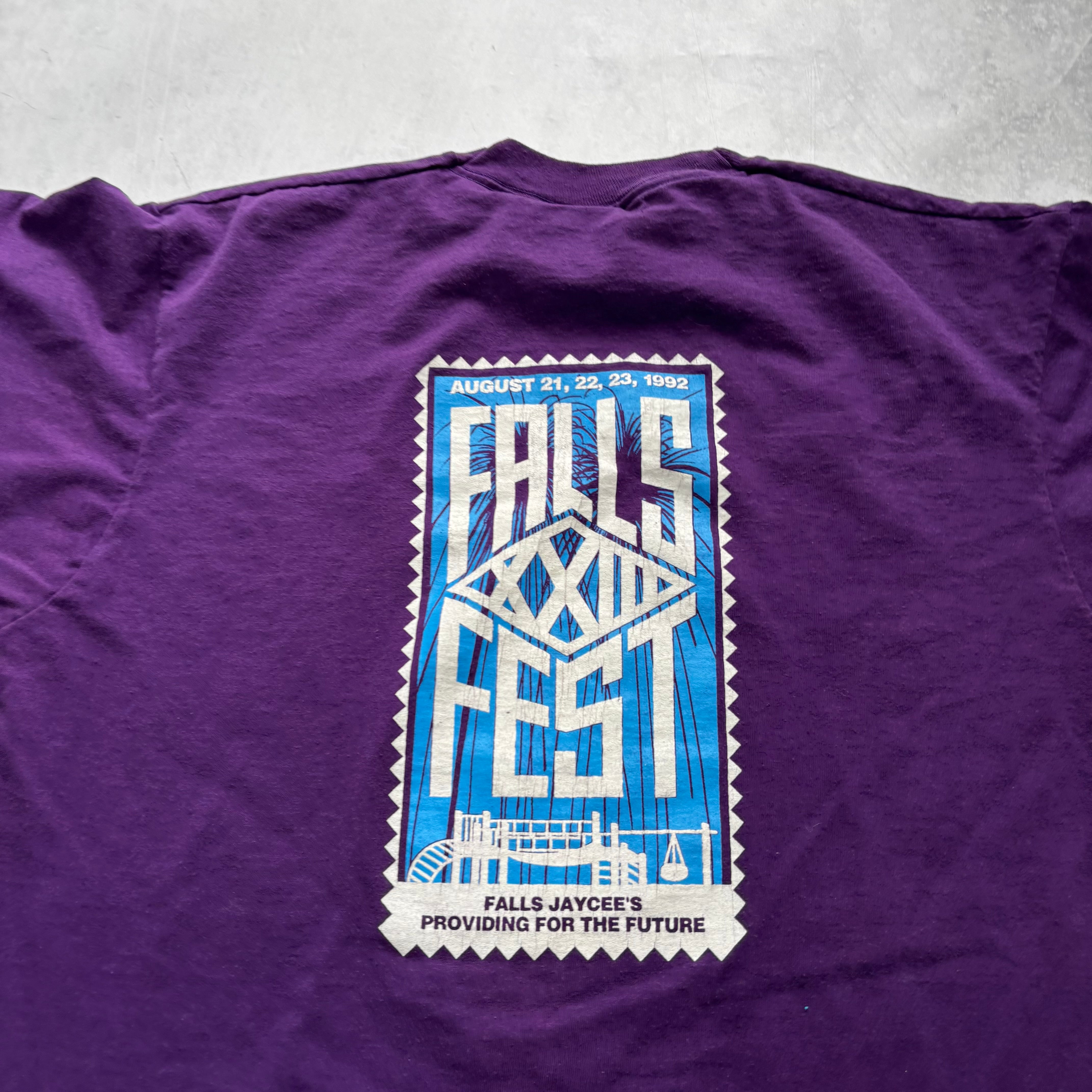 Vintage T Shirt Mens Large Purple Single Stitch Graphic Print 90s USA (E)