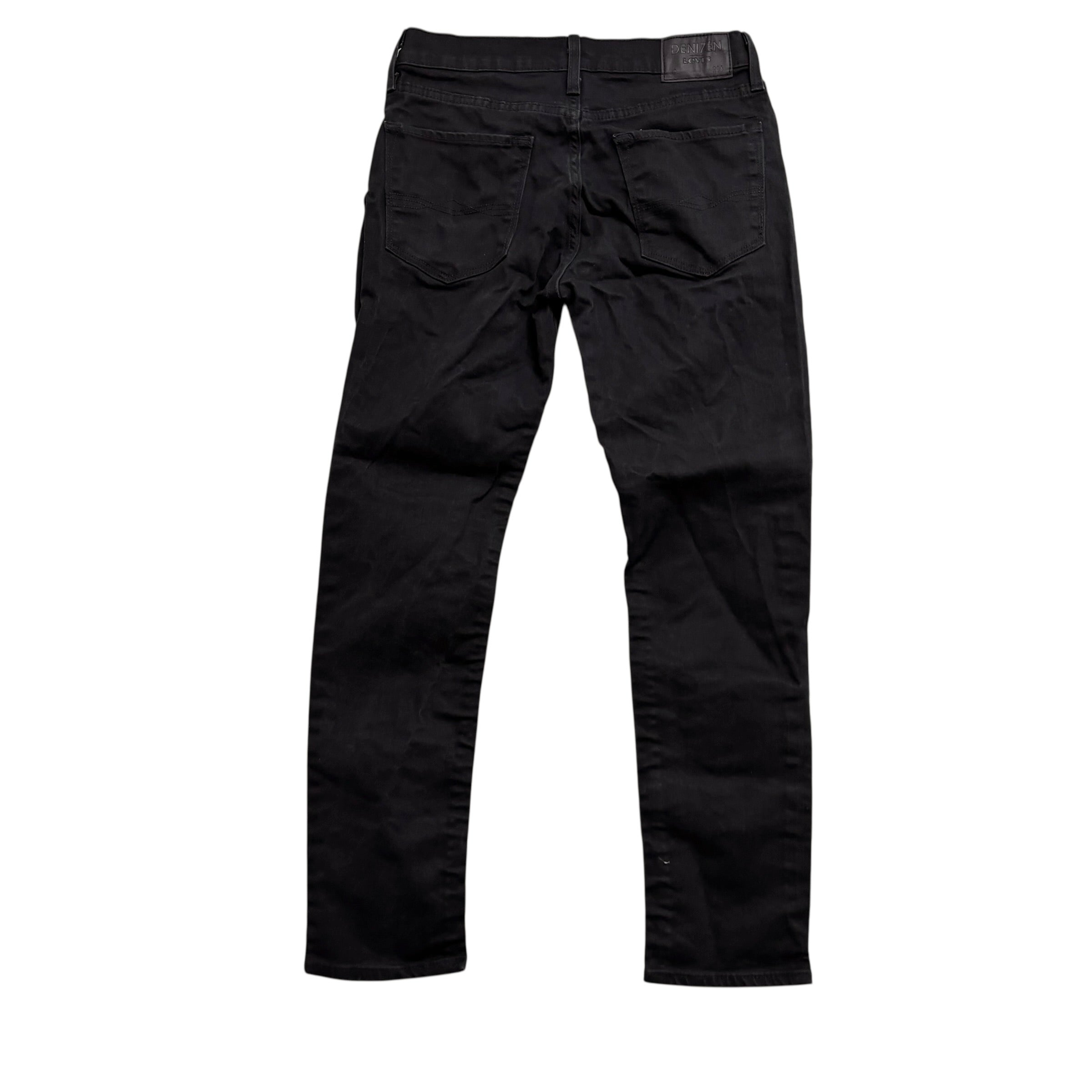 Levis Denizen Jeans W31 L29 Mens Black Skinny Fit Stretch Denim (E)