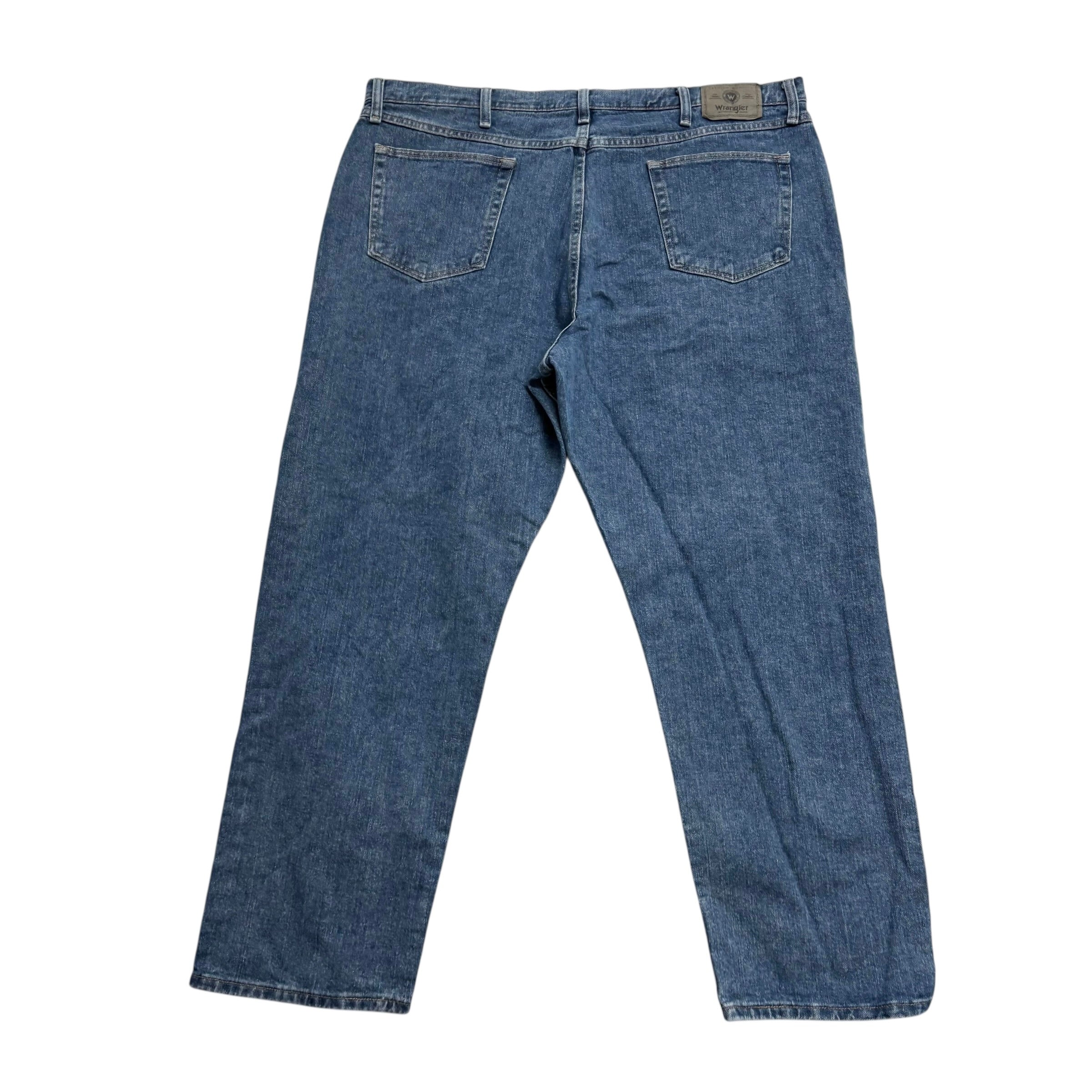 Wrangler Jeans W42 L30 Mens Mid Blue Relaxed Straight Fit Vintage Denim (E)
