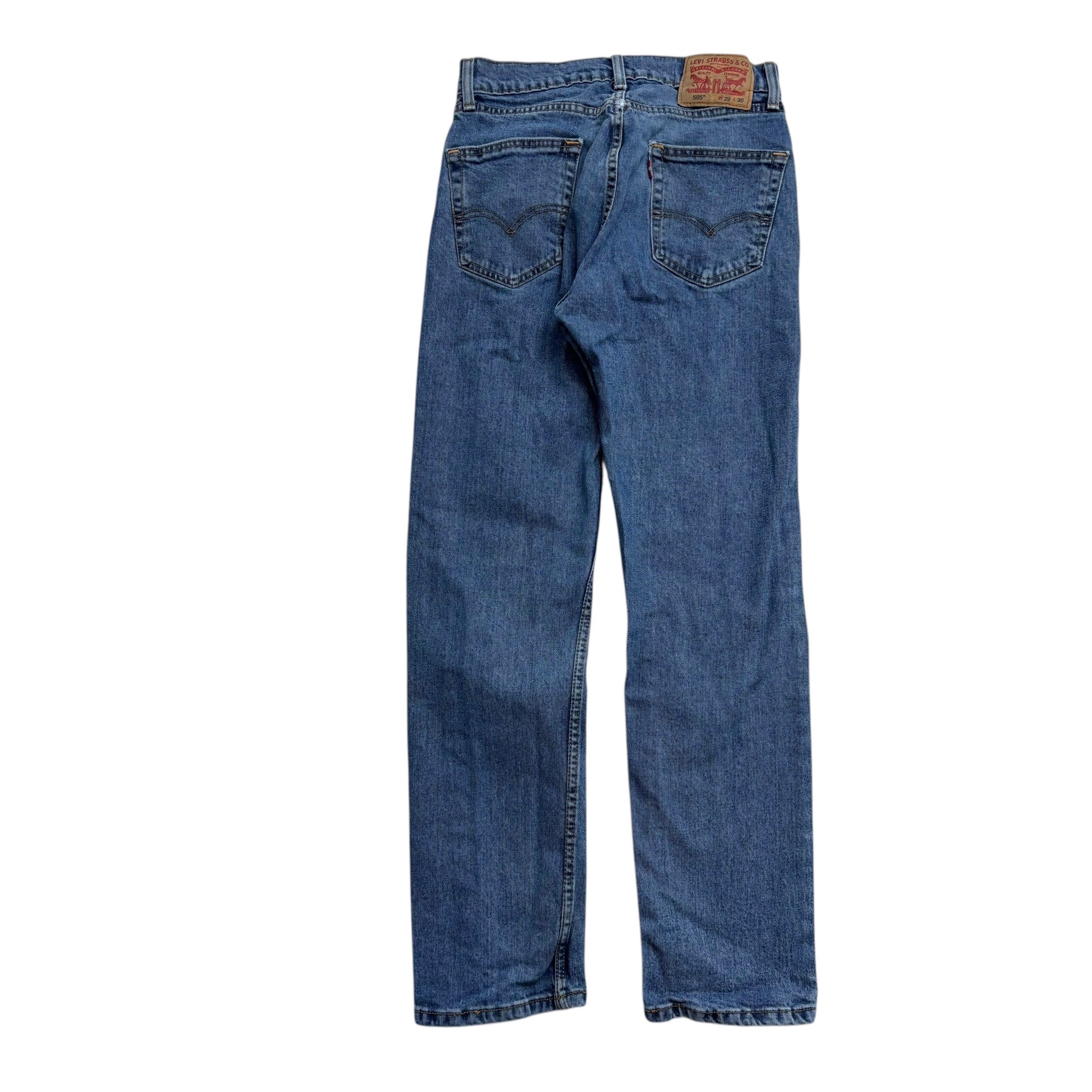 Levis 505 Jeans W27 L30 Mens Mid Blue Regular Straight Fit Stretch Denim