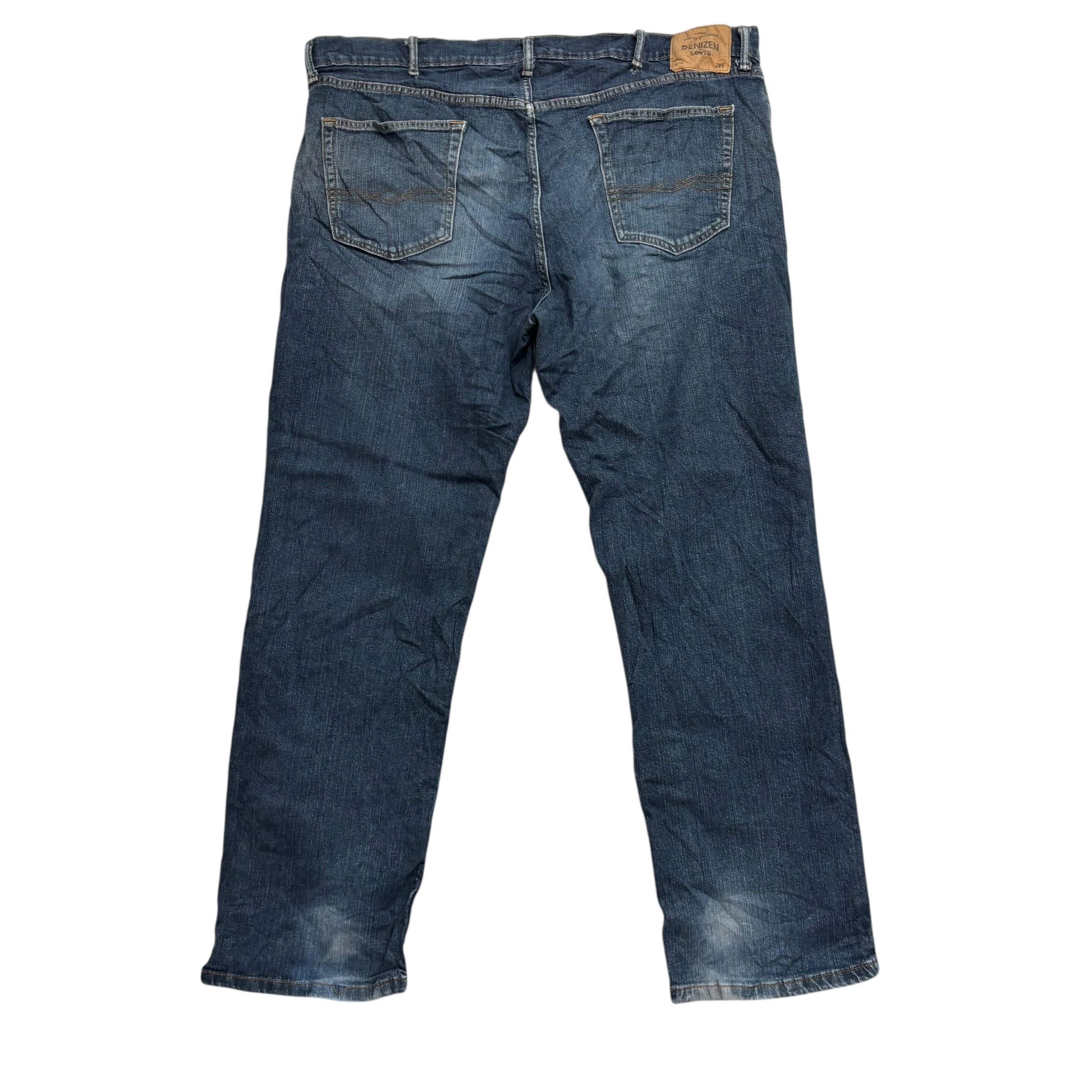 Levis Denizen Jeans W42 L32 Mens Dark Blue Relaxed Straight Stretch Denim (F)