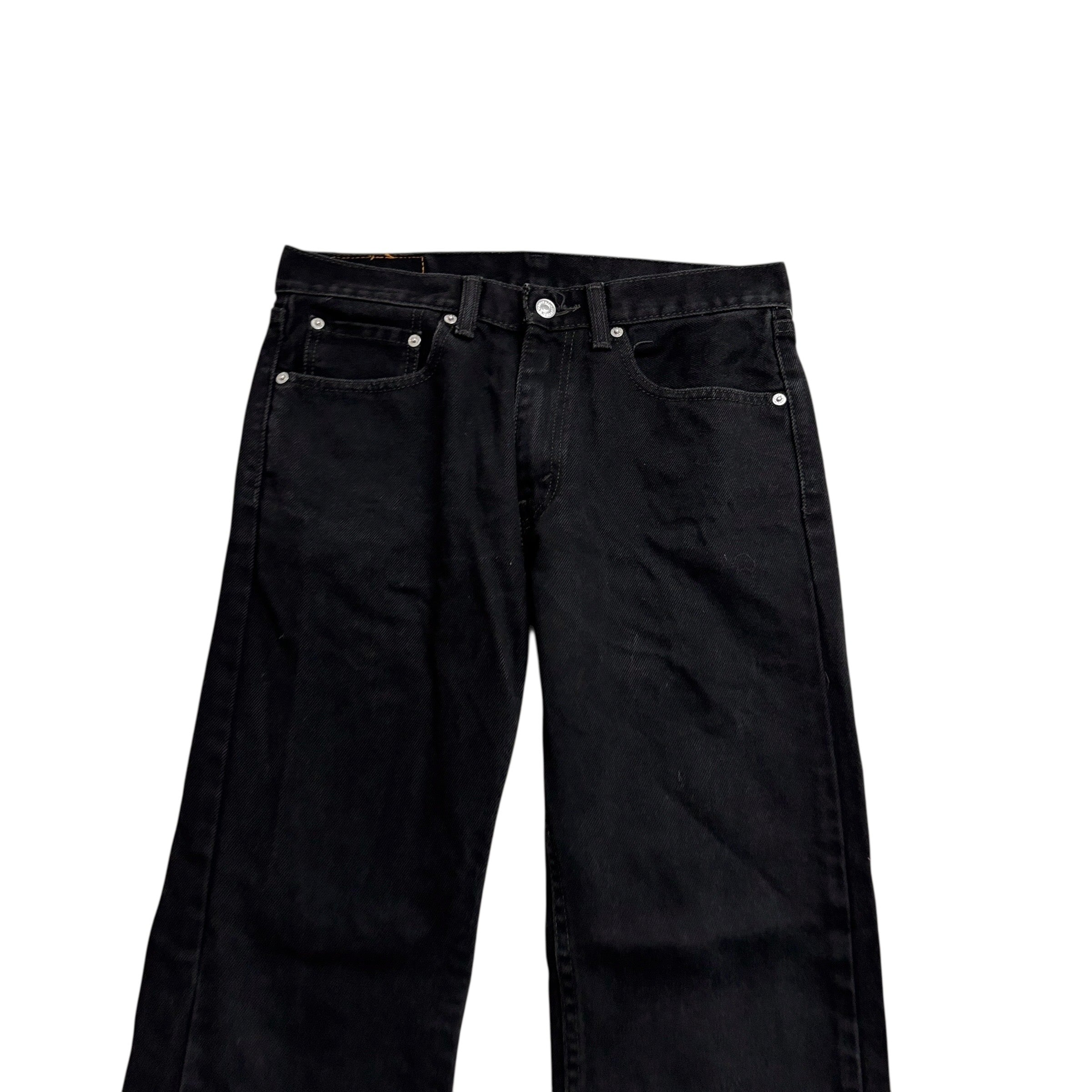 Levis 505 Jeans W31 L25 Mens Black Regular Straight Fit Vintage Denim (E)