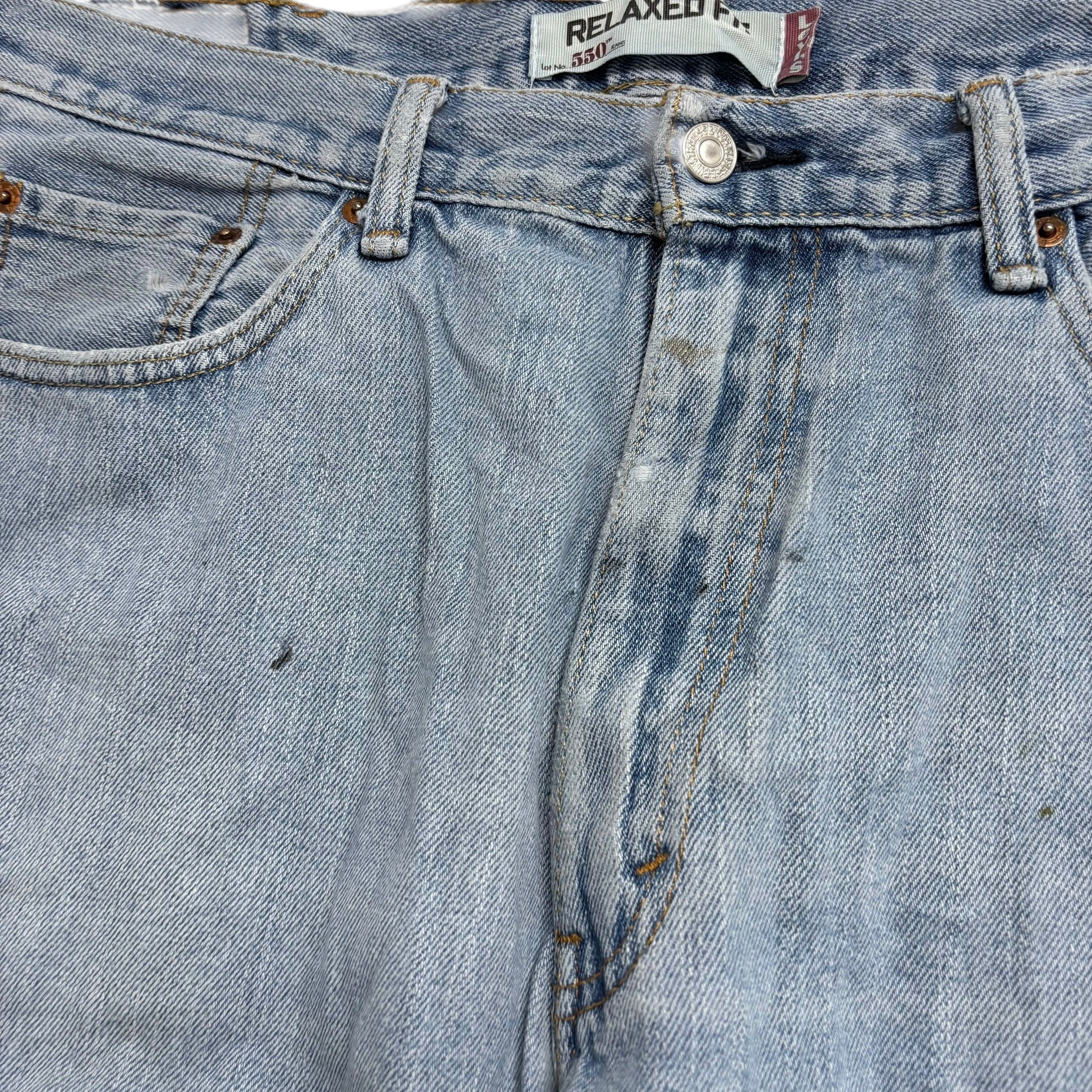 Levis 550 Jeans W36 L32 Mens Light Blue Baggy Relaxed Straight Vintage Denim (F)