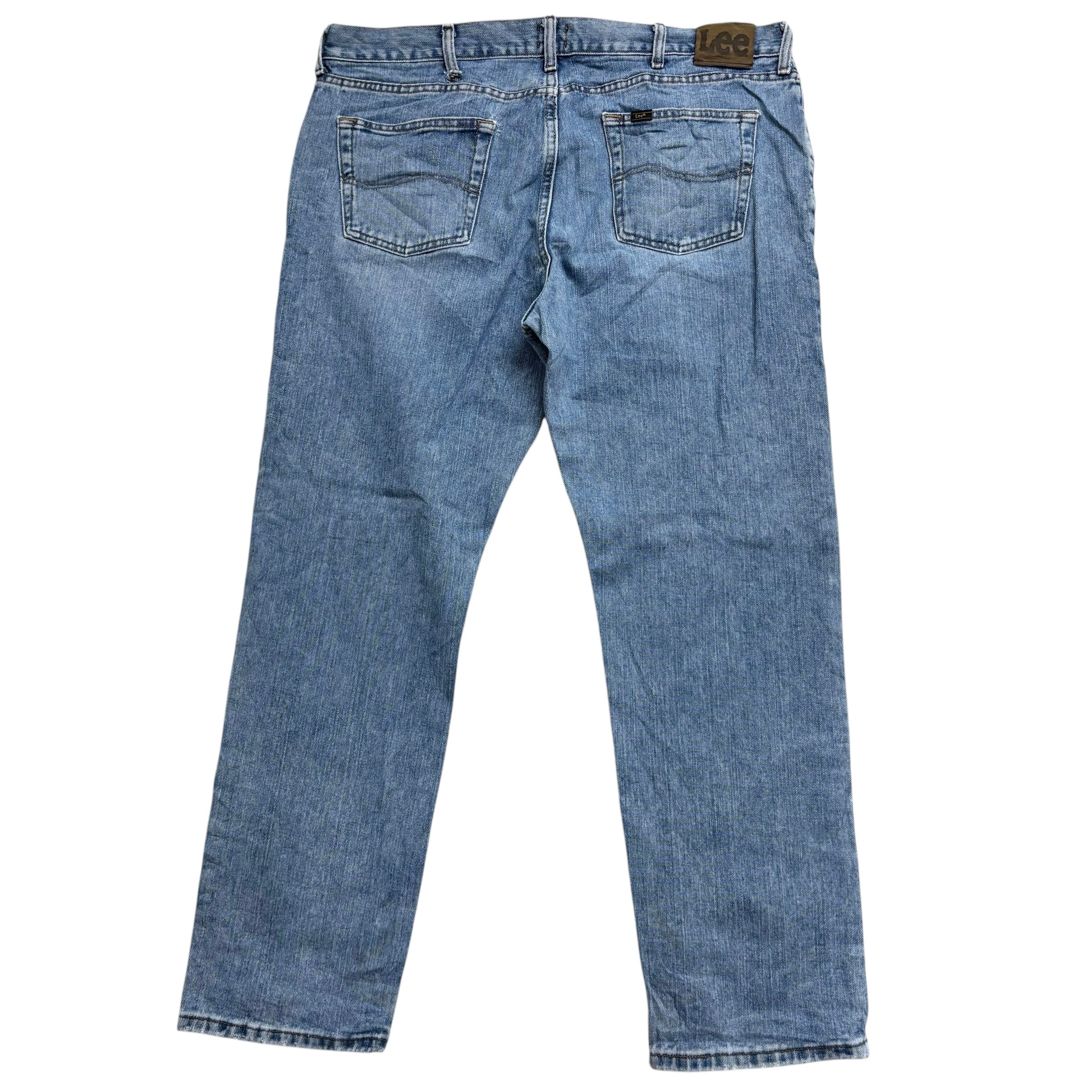 Lee Jeans W40 L32 Mens Regular Straight Fit Mid Blue Denim