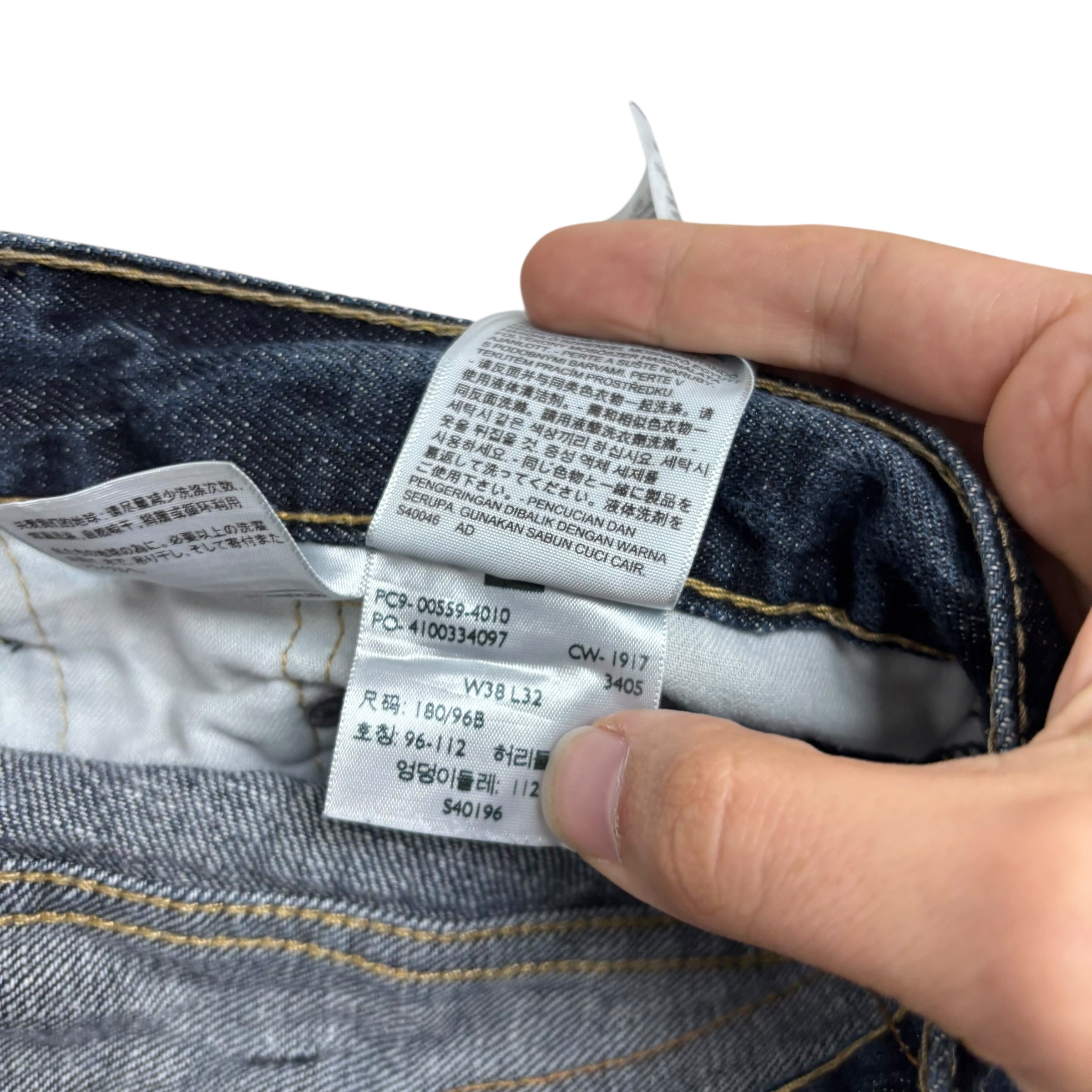 Levis 559 Jeans W38 L32 Mens Dark Blue Baggy Relaxed Straight Fit Denim (E)