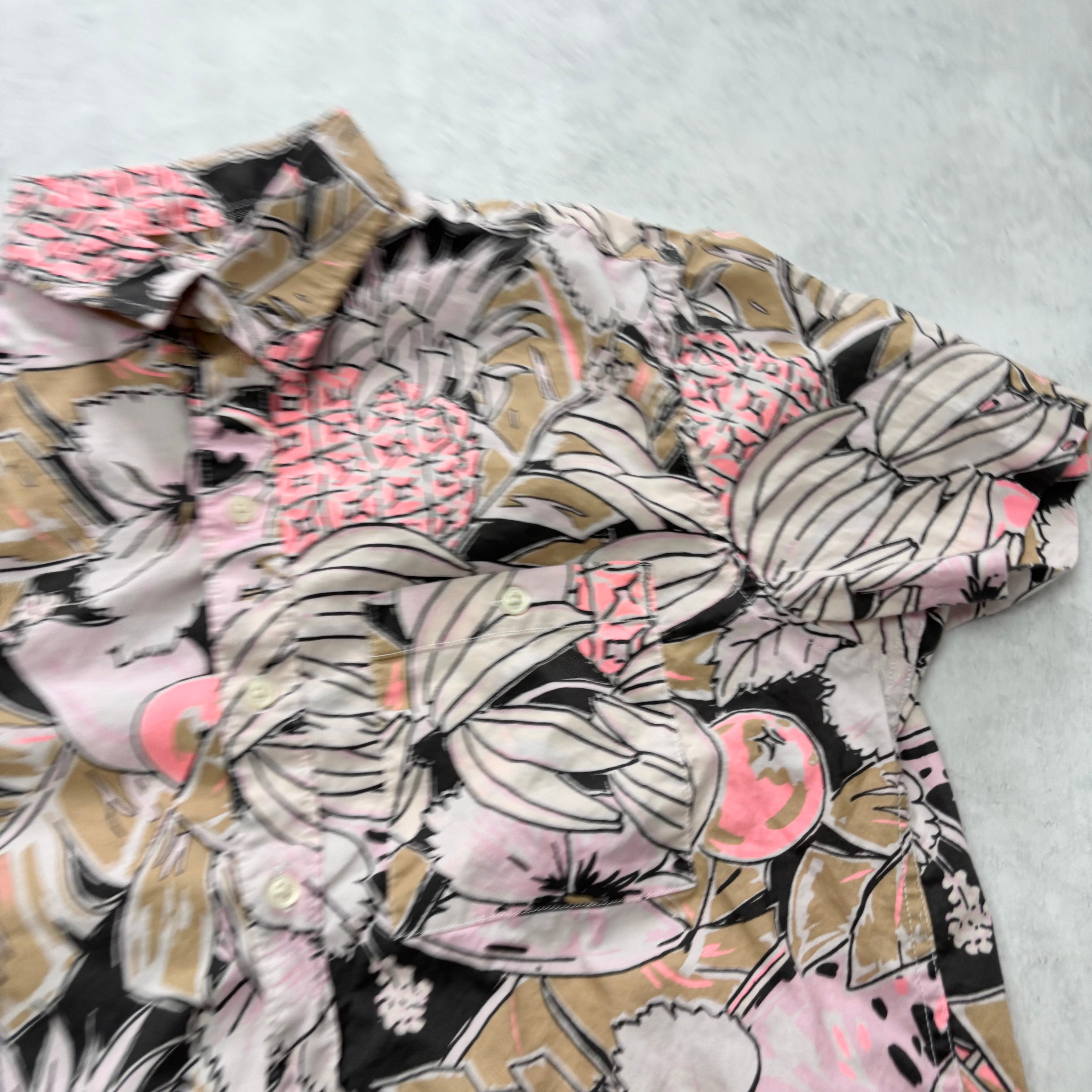 American Eagle Hawaiian Shirt Mens Small Regular Fit Short Sleeve Cotton (E)