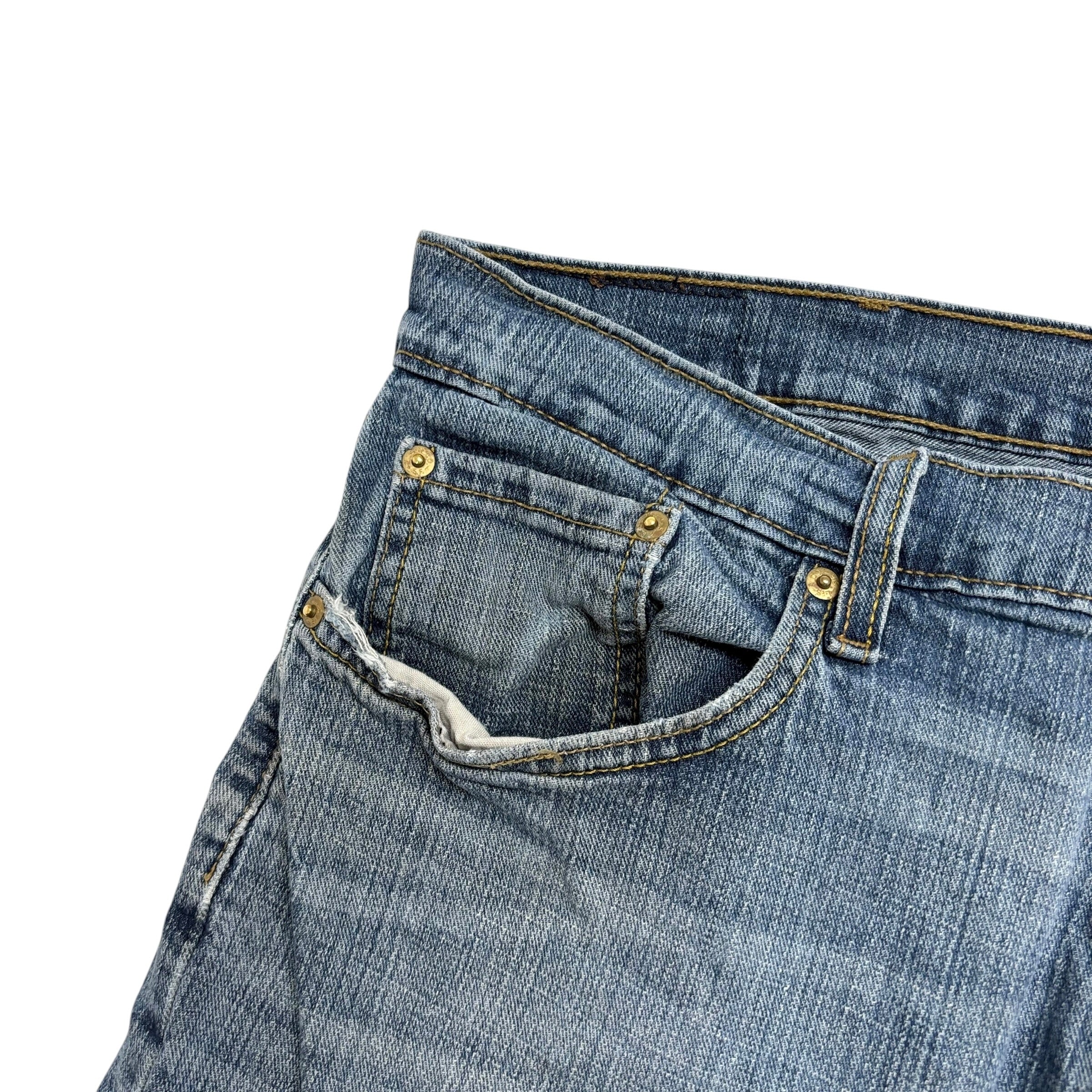 Levis Denizen Jeans W40 L30 Mens Mid Blue Relaxed Straight Fit Stretch