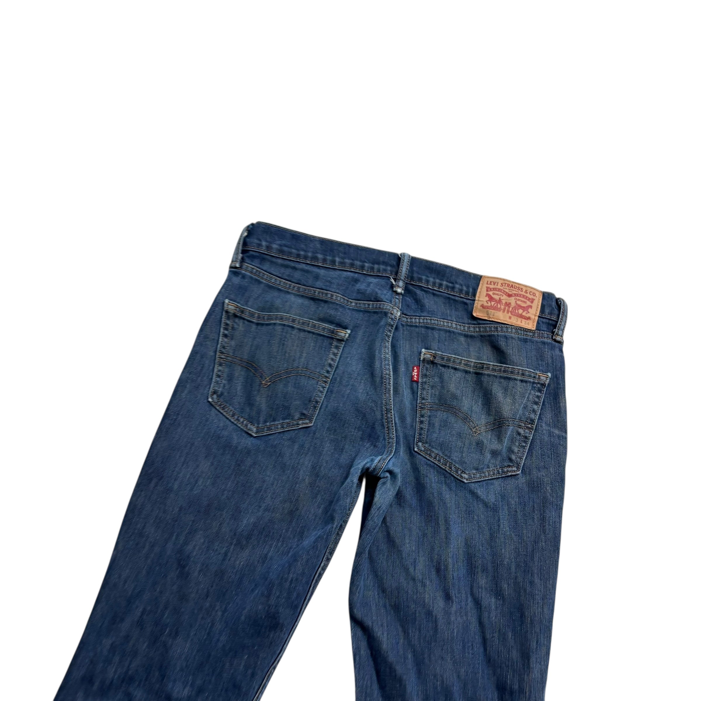Levis 511 Jeans W33 L34 Mens Dark Blue Slim Fit Stretch Denim (F)