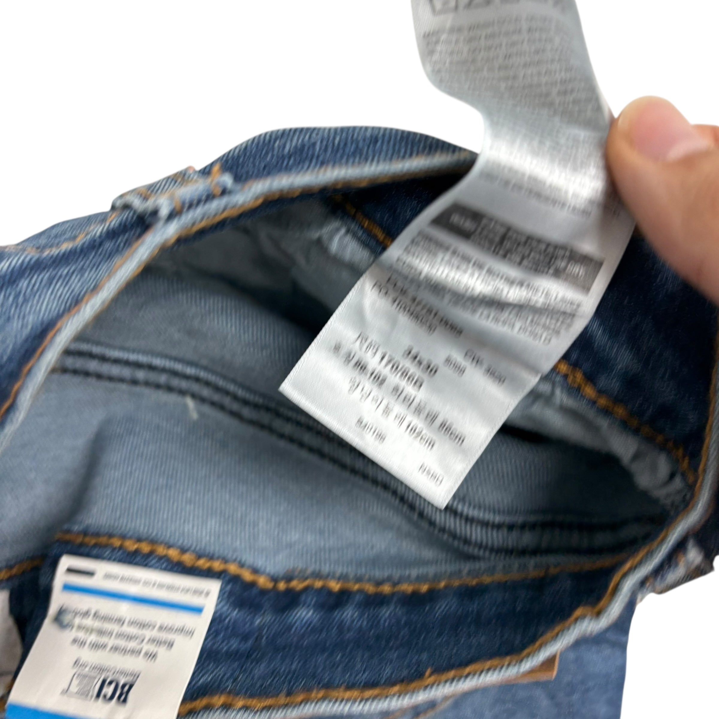 Levis Denizen Jeans W34 L30 Mens Mid Blue Athletic Fit Stretch Denim (E)