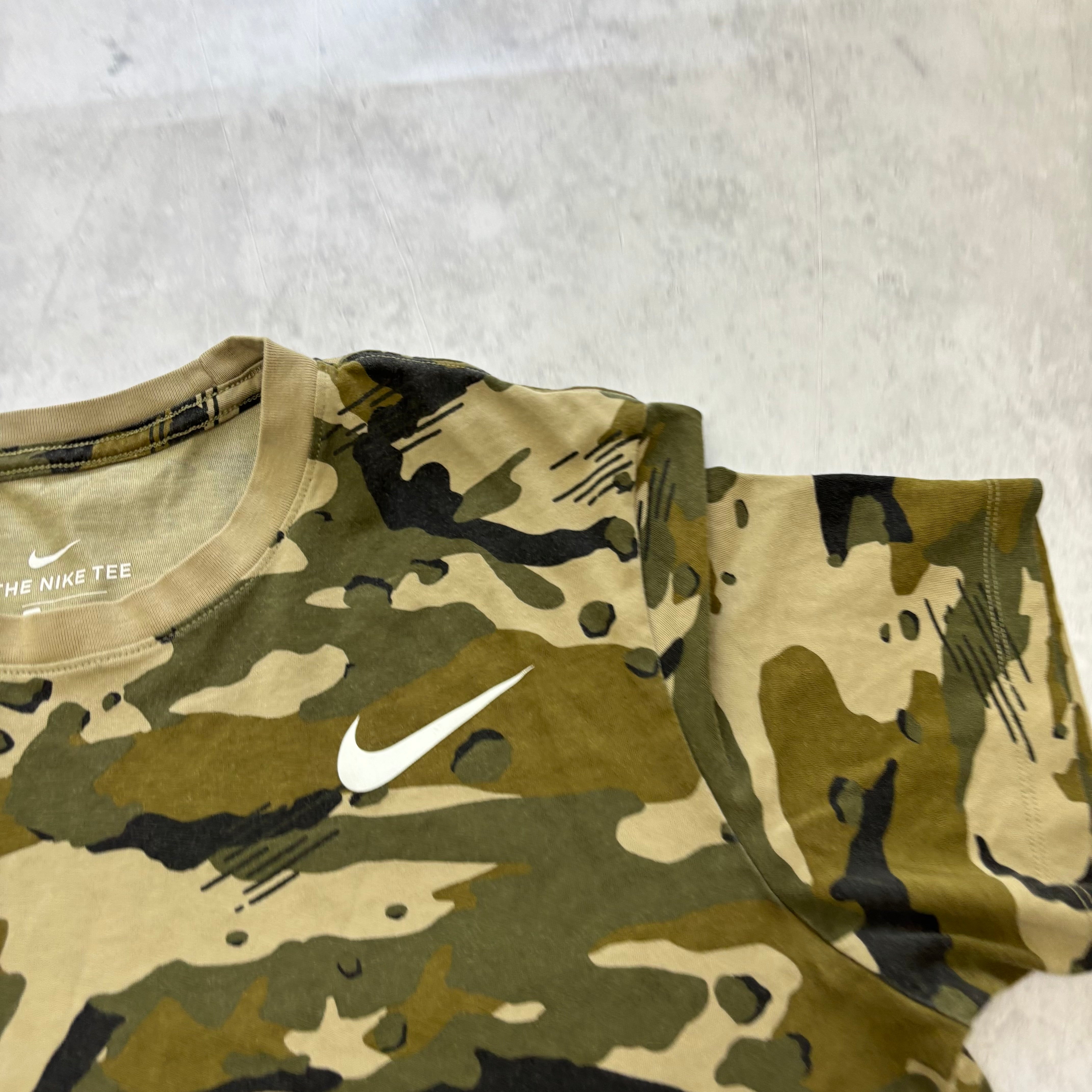 Nike T Shirt Mens Large Army Camo Dri Fit Camouflage (E)