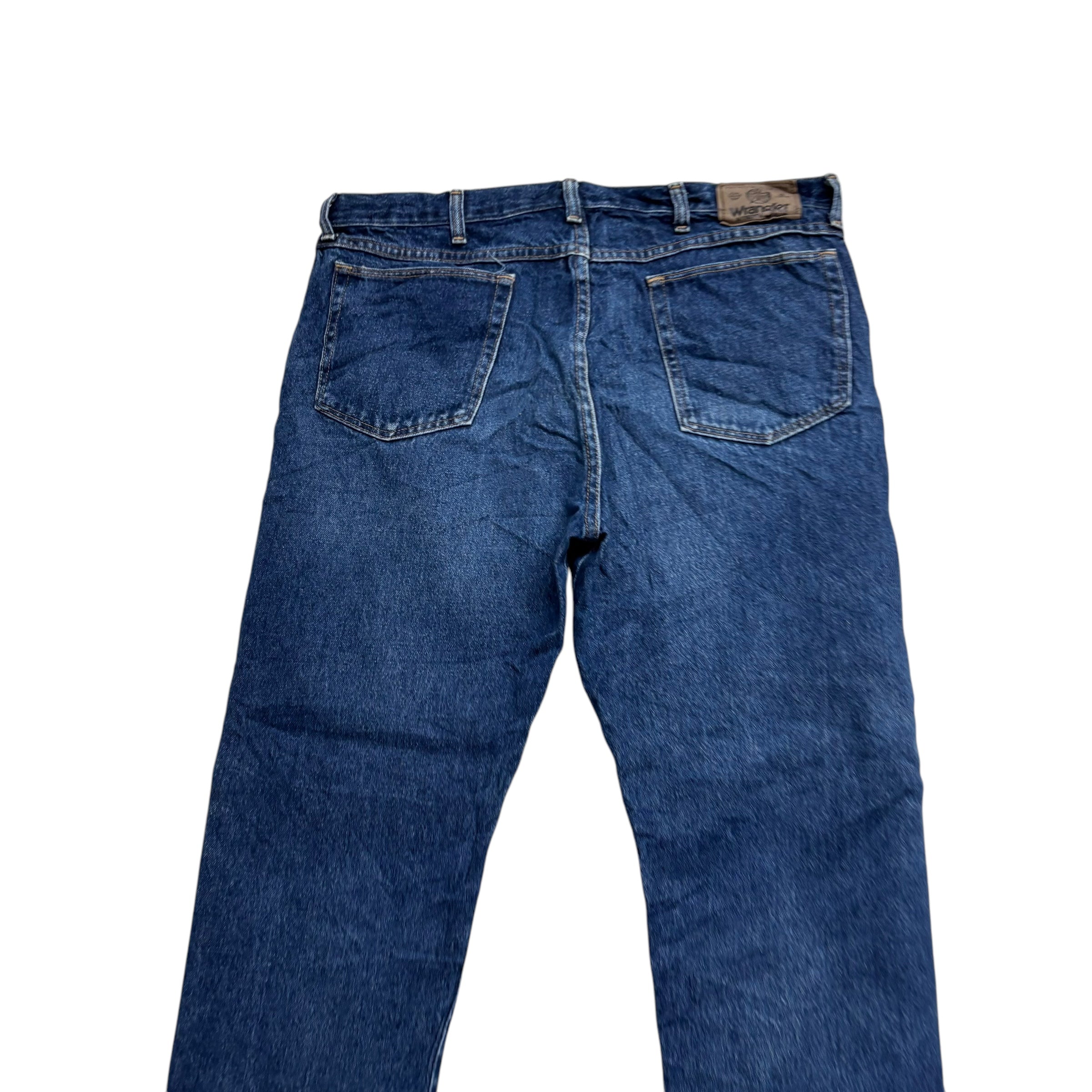 Wrangler Jeans W38 L30 Mens Dark Blue Regular Straight Fit Vintage Denim (E)