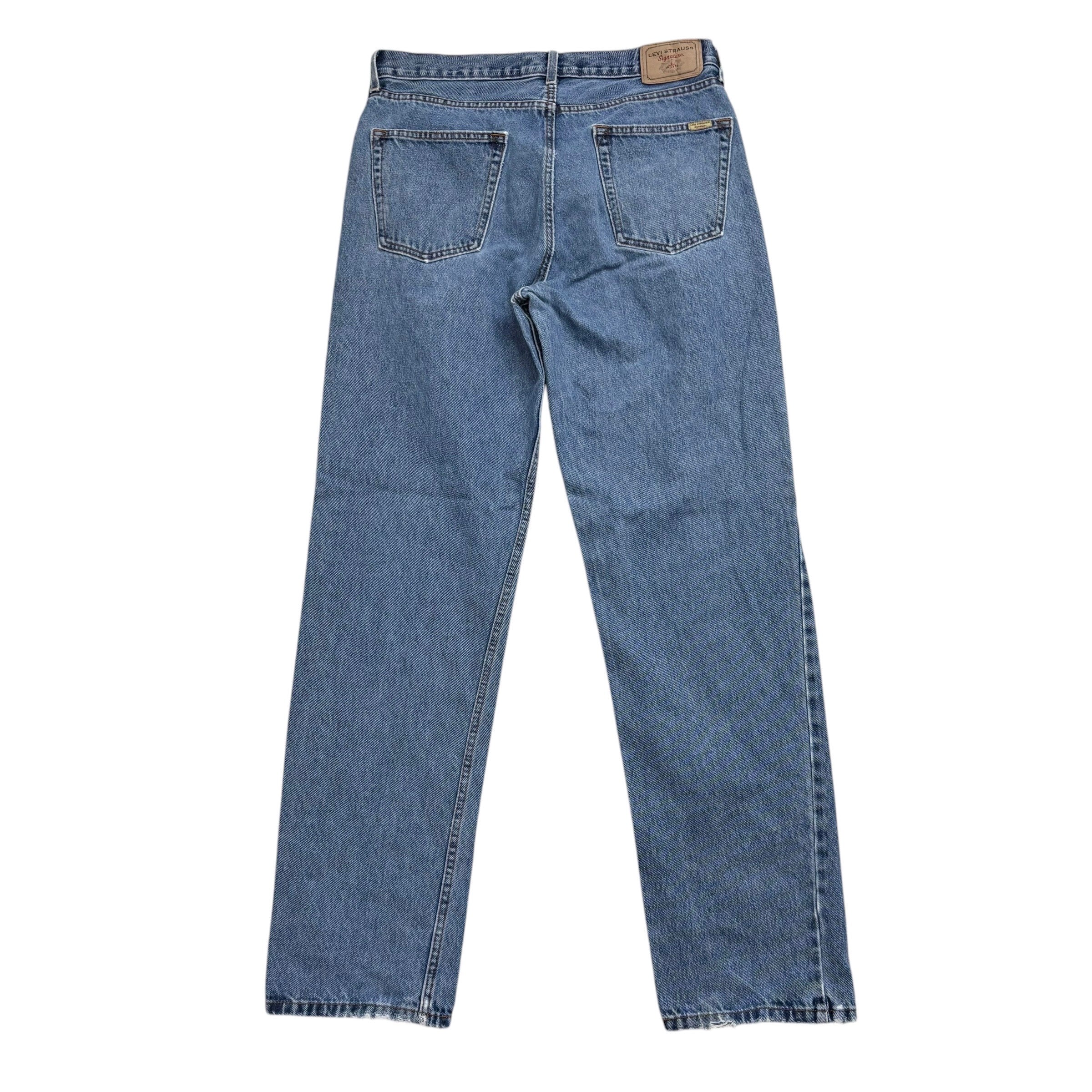 Levis Signature Jeans W34 L34 Mens Mid Blue Relaxed Straight Fit Vintage Denim